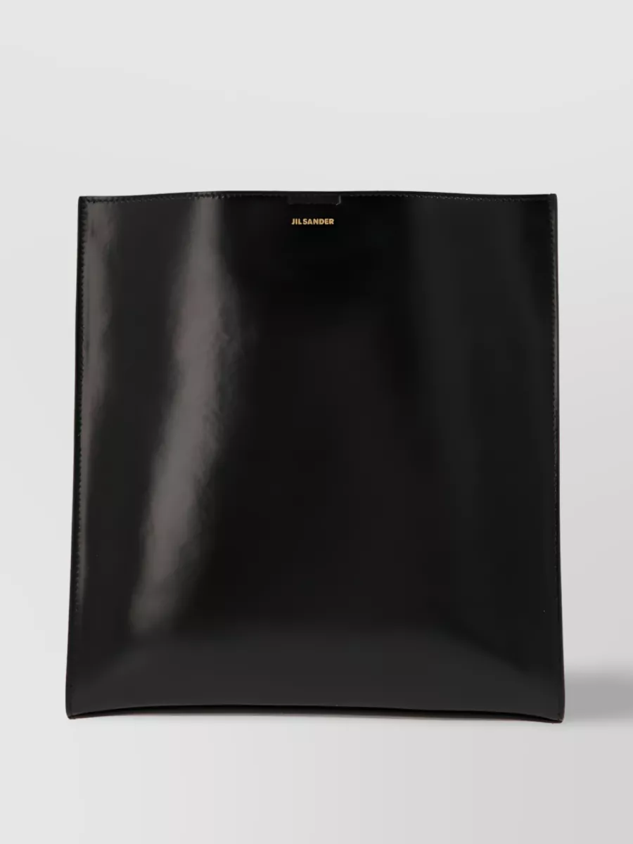Shop Jil Sander Tangle Shoulder Bag With Leather Knot Detailing In Black
