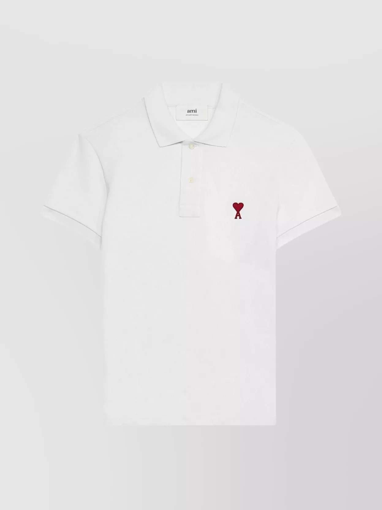 Shop Ami Alexandre Mattiussi Logo Embroidered Polo Shirt In White