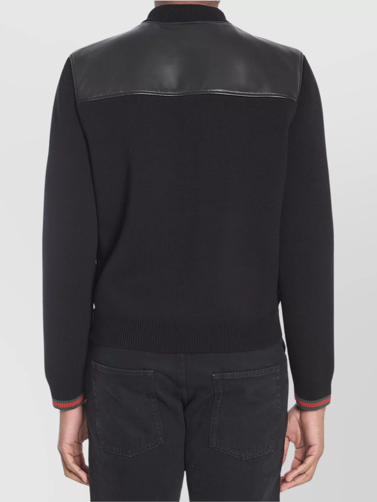 Gucci Leather And Knit Bomber