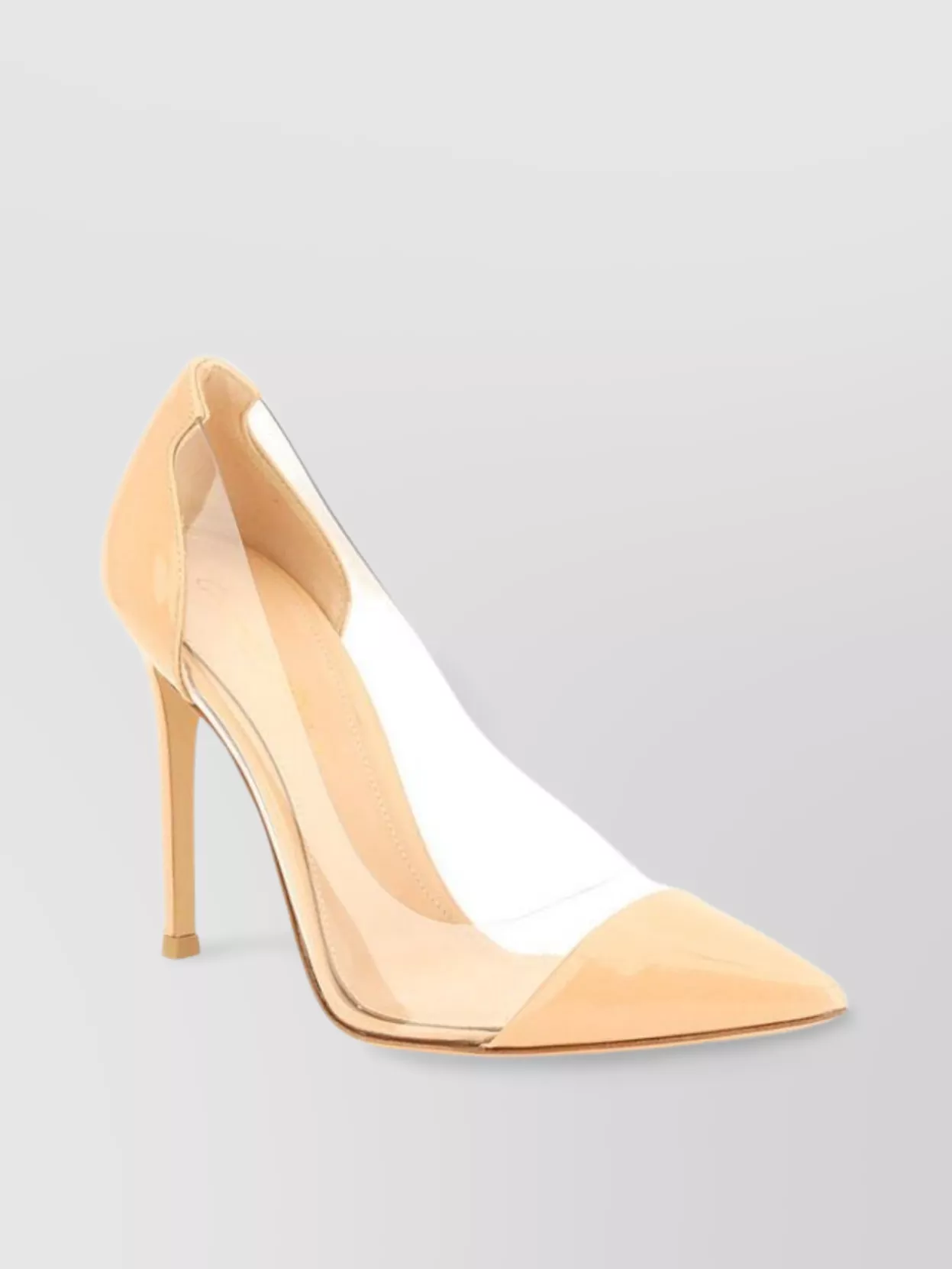 Shop Gianvito Rossi Clear Panel Pointed Toe Stiletto Heel Pumps