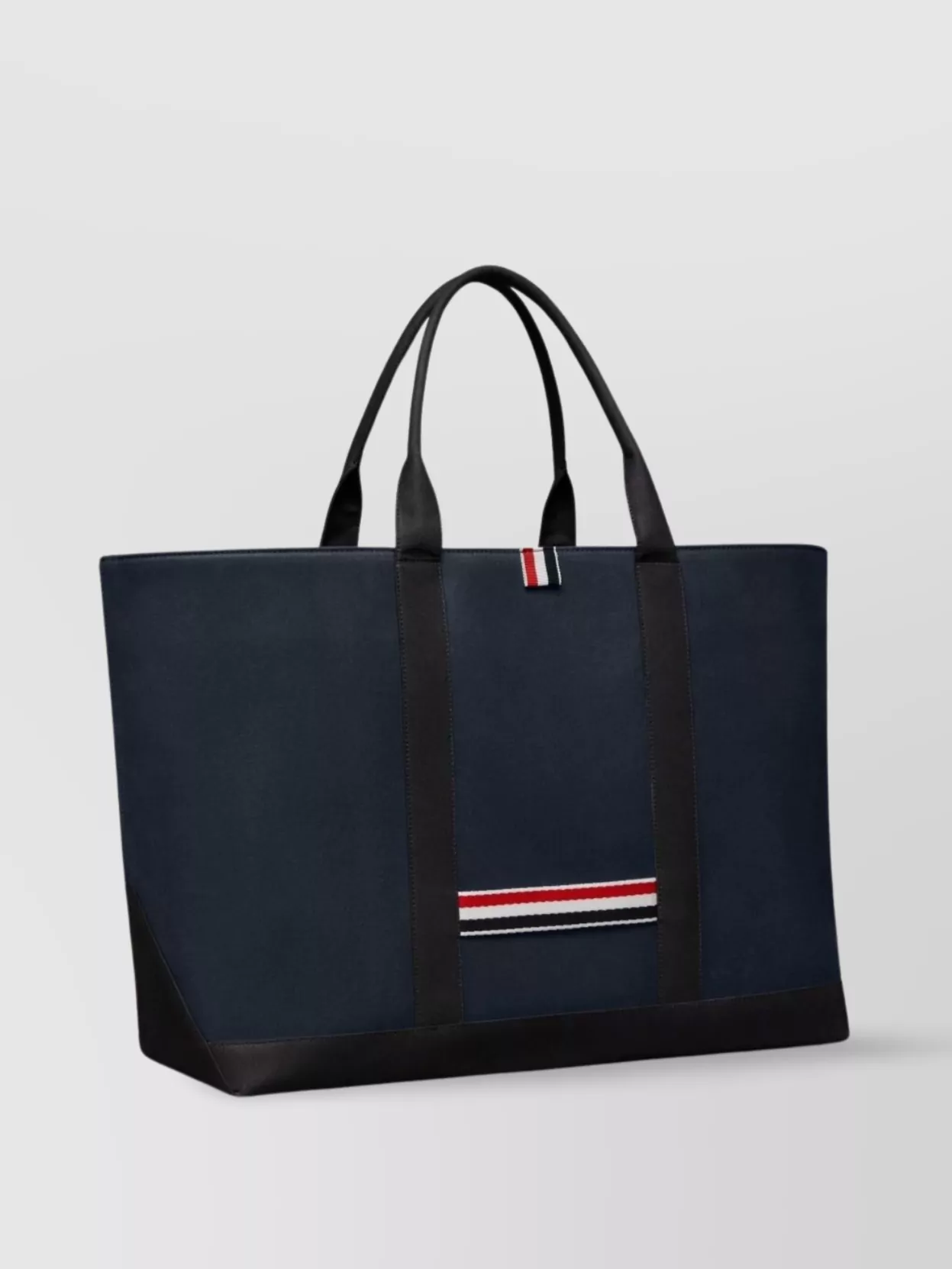 Thom Browne Striped Detail Medium Leather Tote