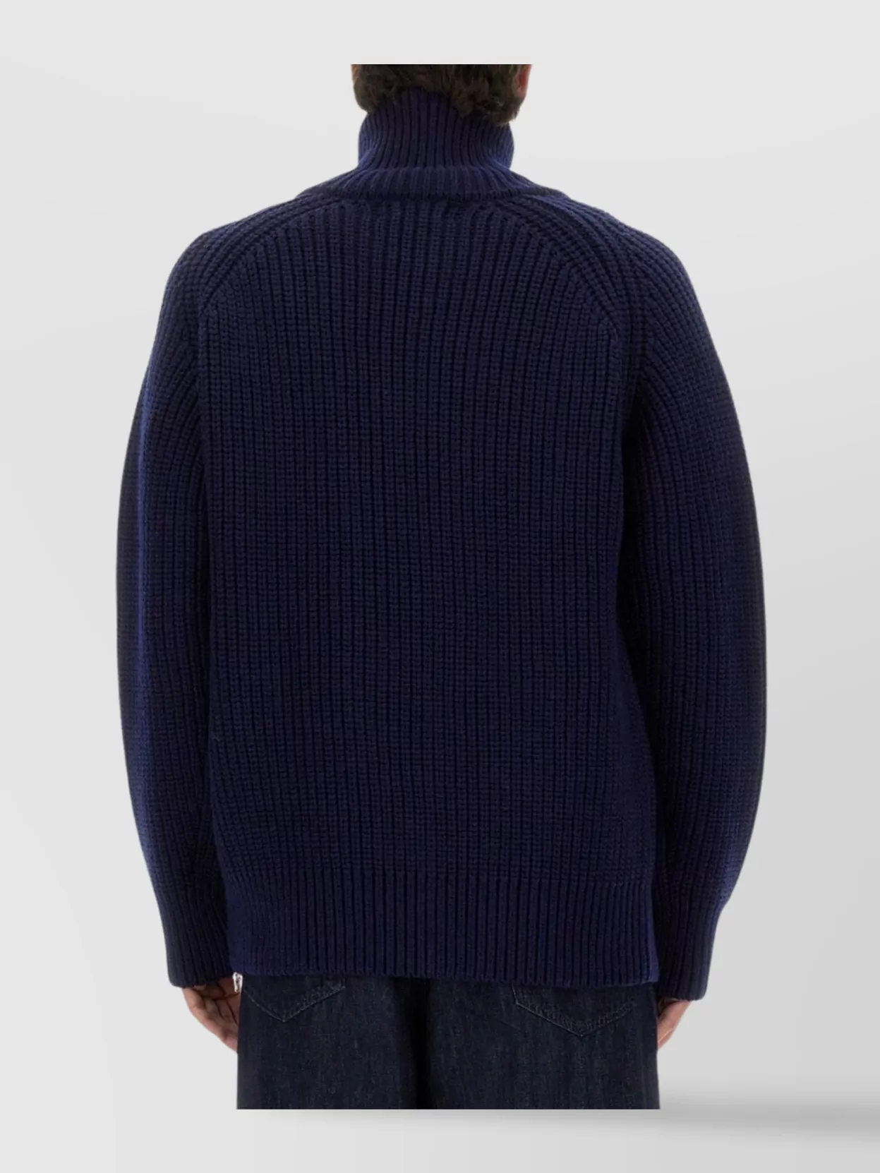 Dries Van Noten Chunky Knit High Collar Wool Sweater