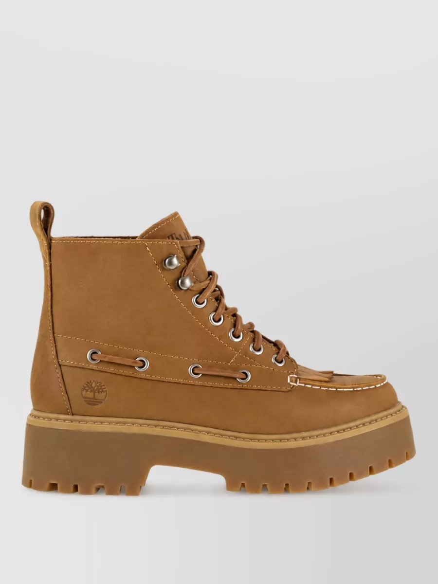 Timberland Leather Platform Lace-Up Boots