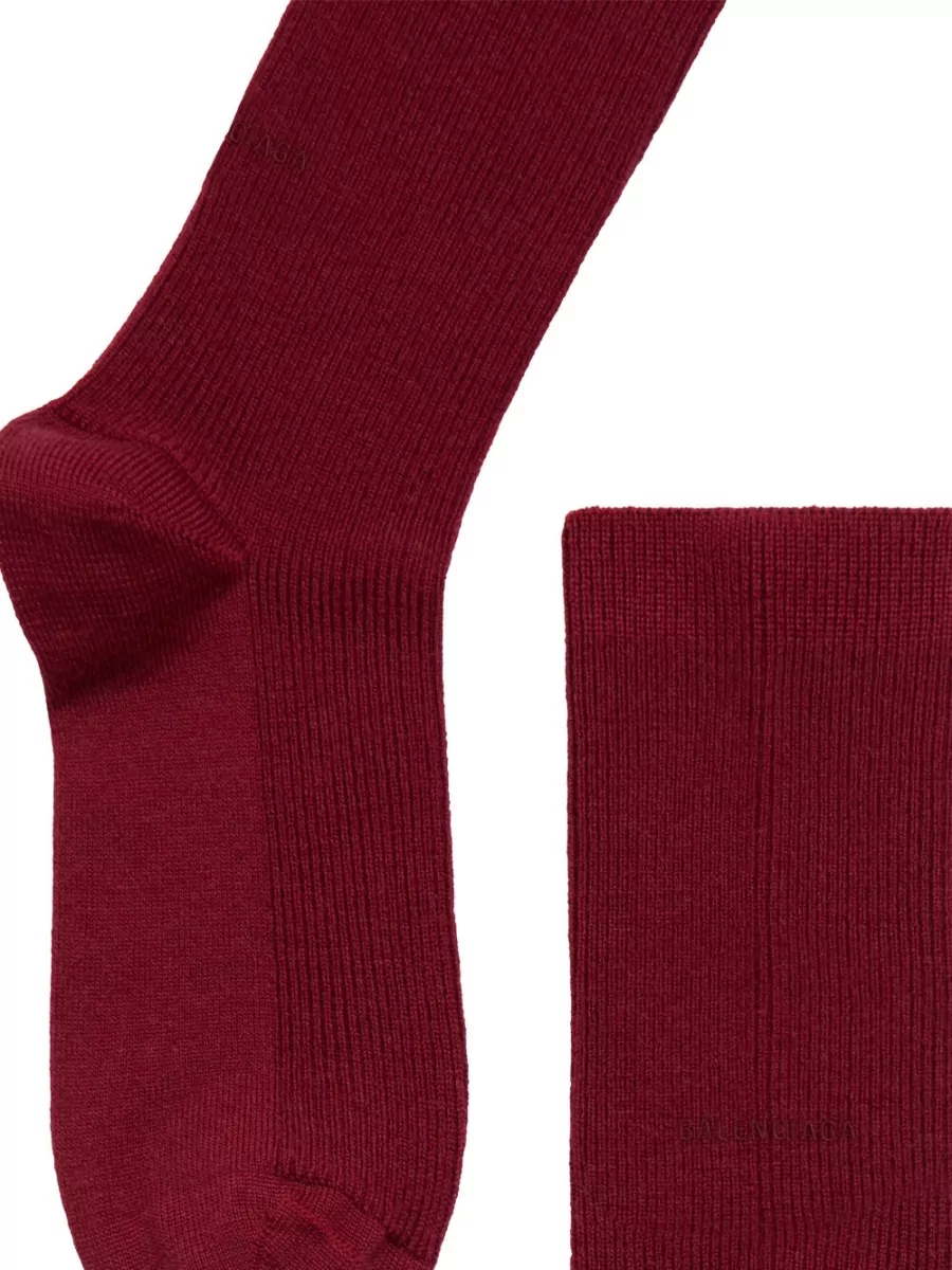Balenciaga Ribbed Wool Knee-High Socks