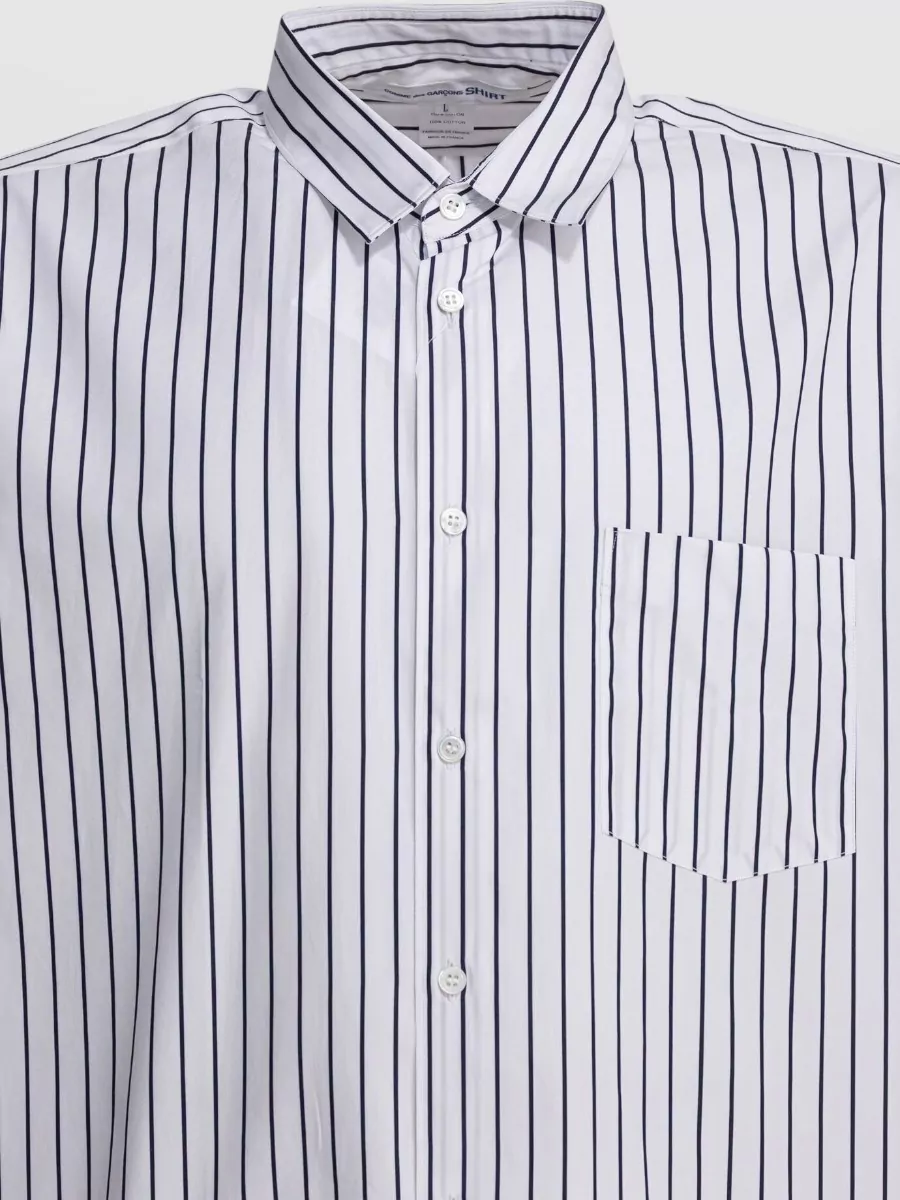 Comme Des Garçons Striped Shirt Button Down Collar Pocket