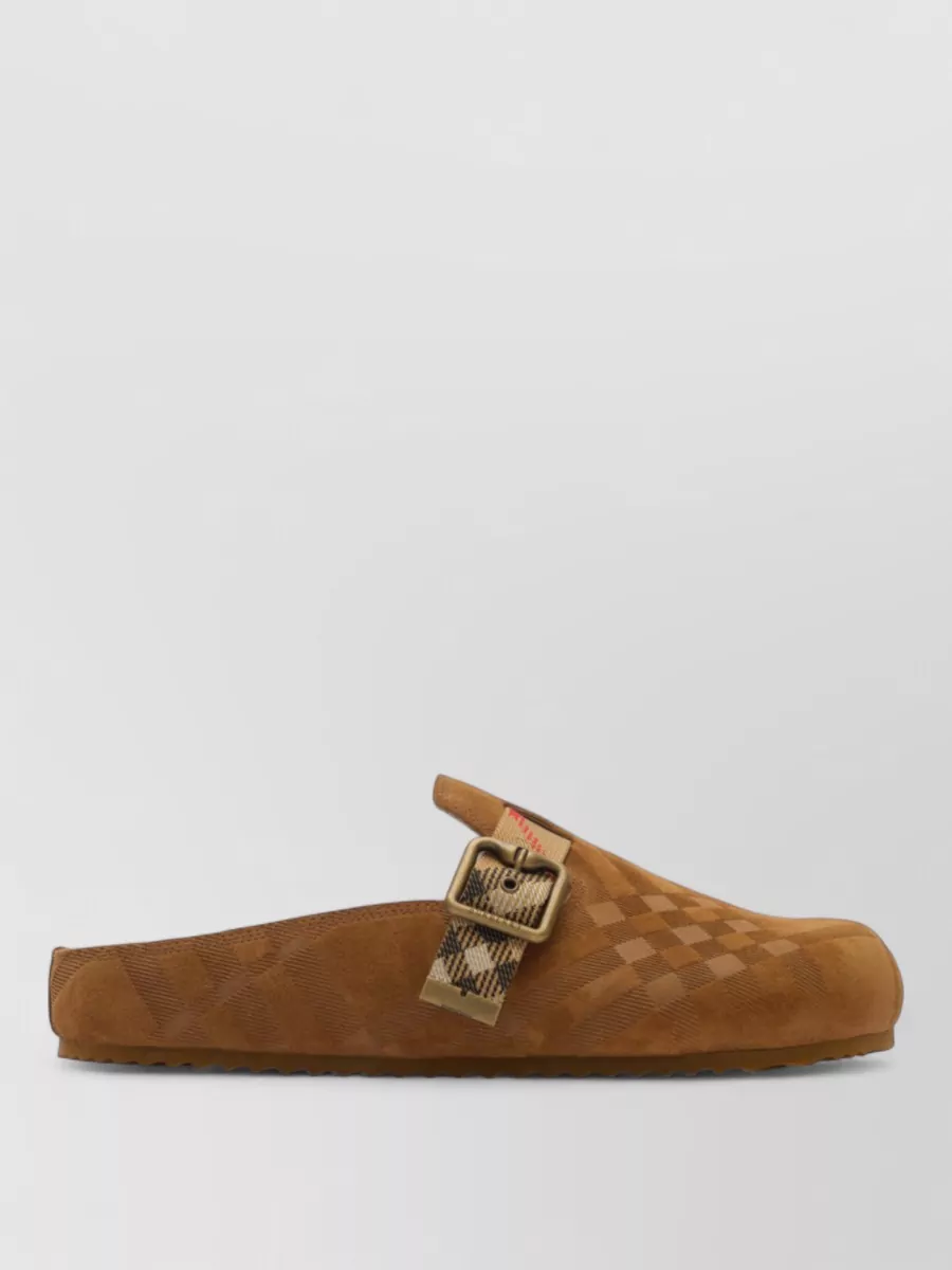Burberry Shearling Check Mules