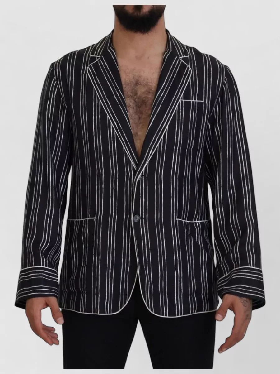Dolce&Gabbana Silk striped single-breasted blazer