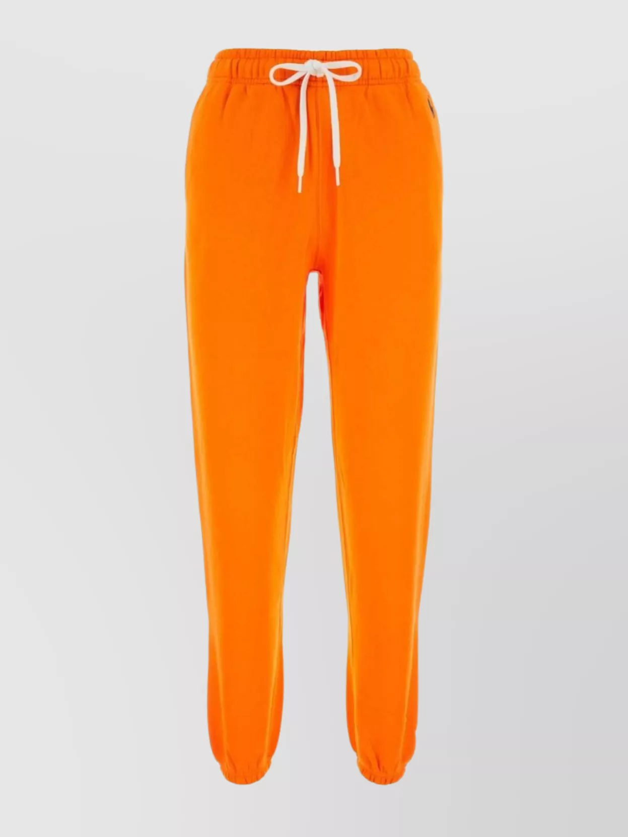 Shop Polo Ralph Lauren Cotton Blend Joggers With Elastic Waistband And Ribbed Cuffs In Orange