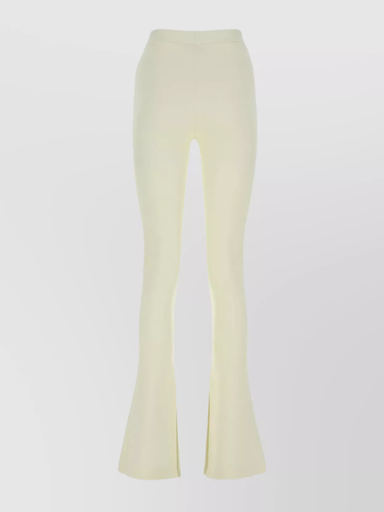 Shop Off-white Sleek Nylon Joggers With Elastic Waist And Flared Silhouette In Beige