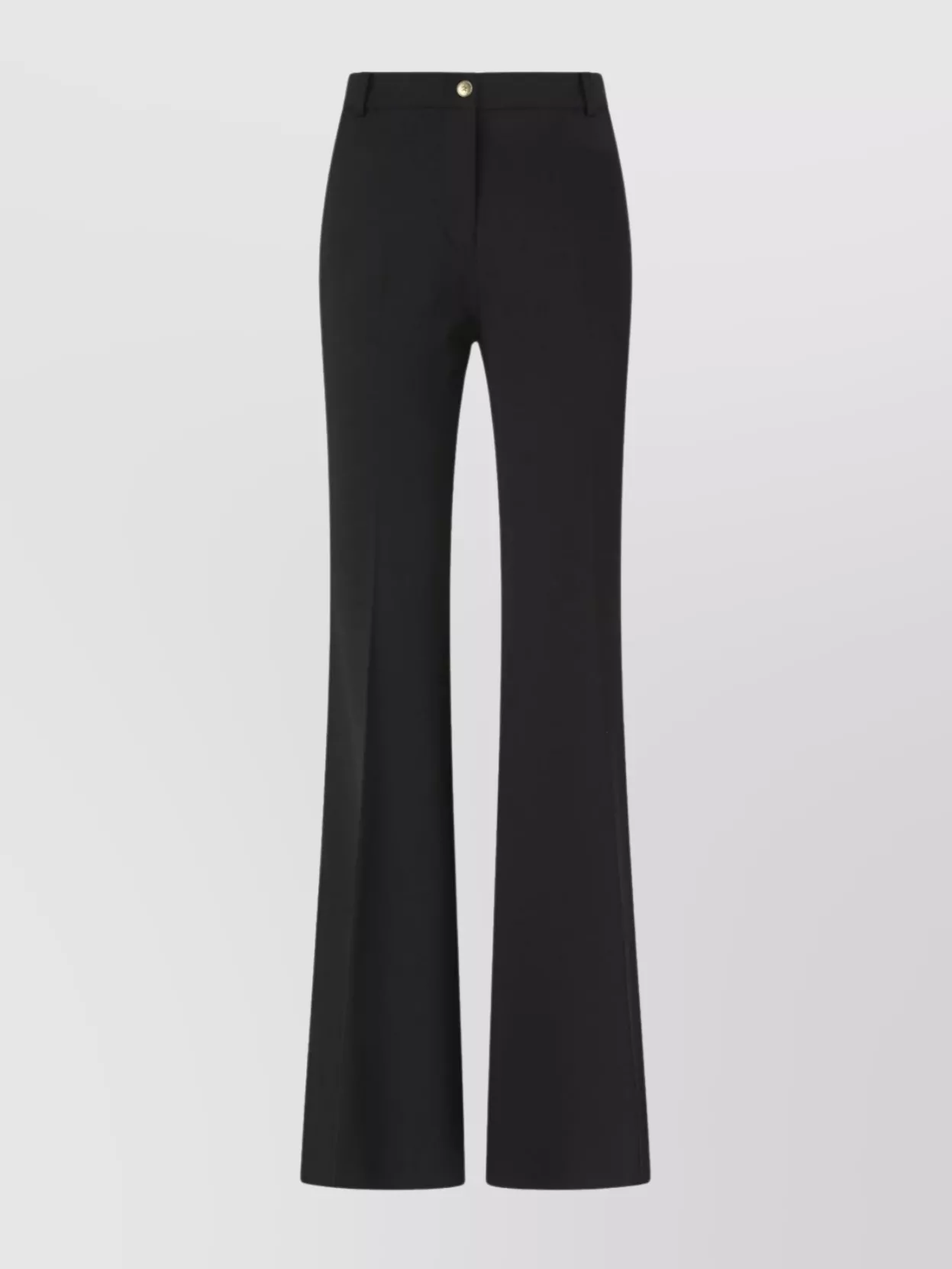 Pinko Tailored High-waisted Flared Trousers With Polished Button Detail In Black