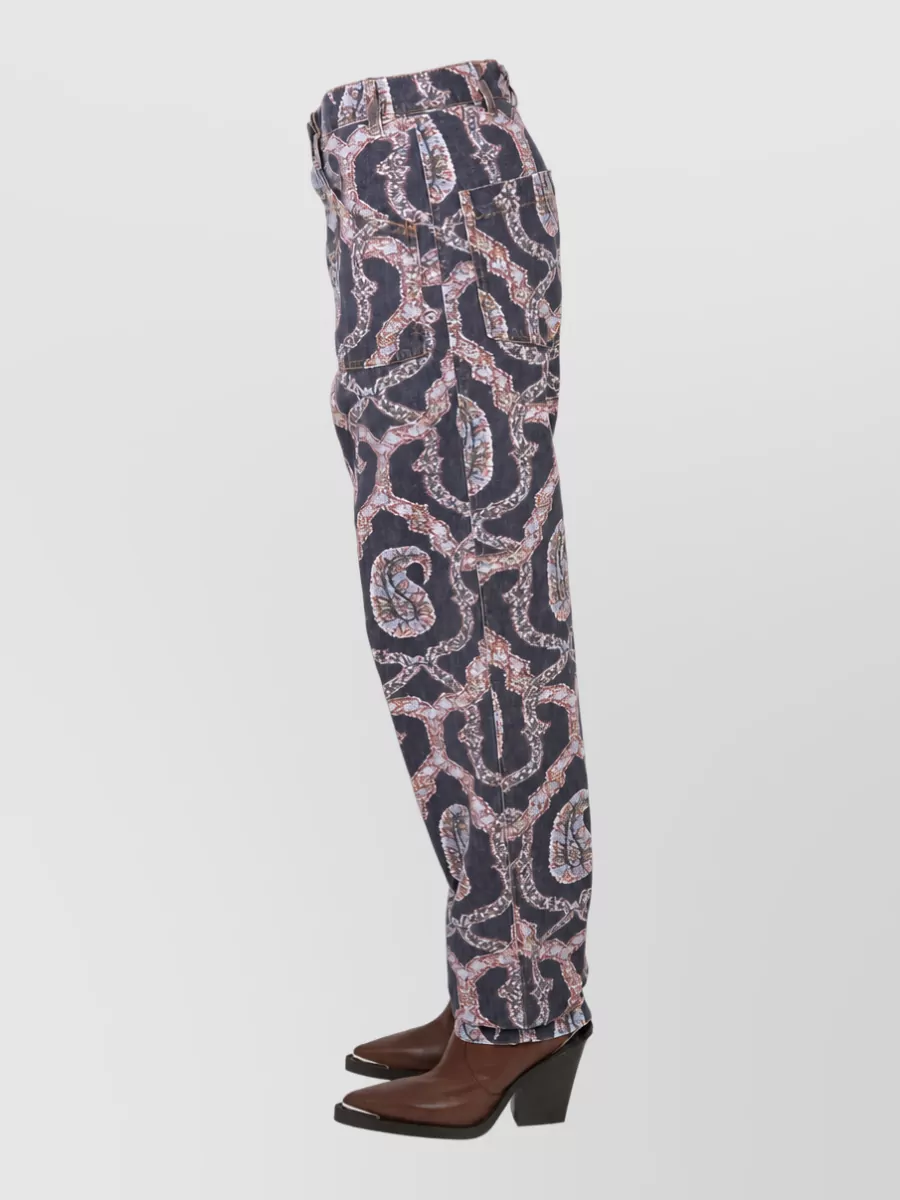Etro Paisley Denim Straight-Leg Jeans