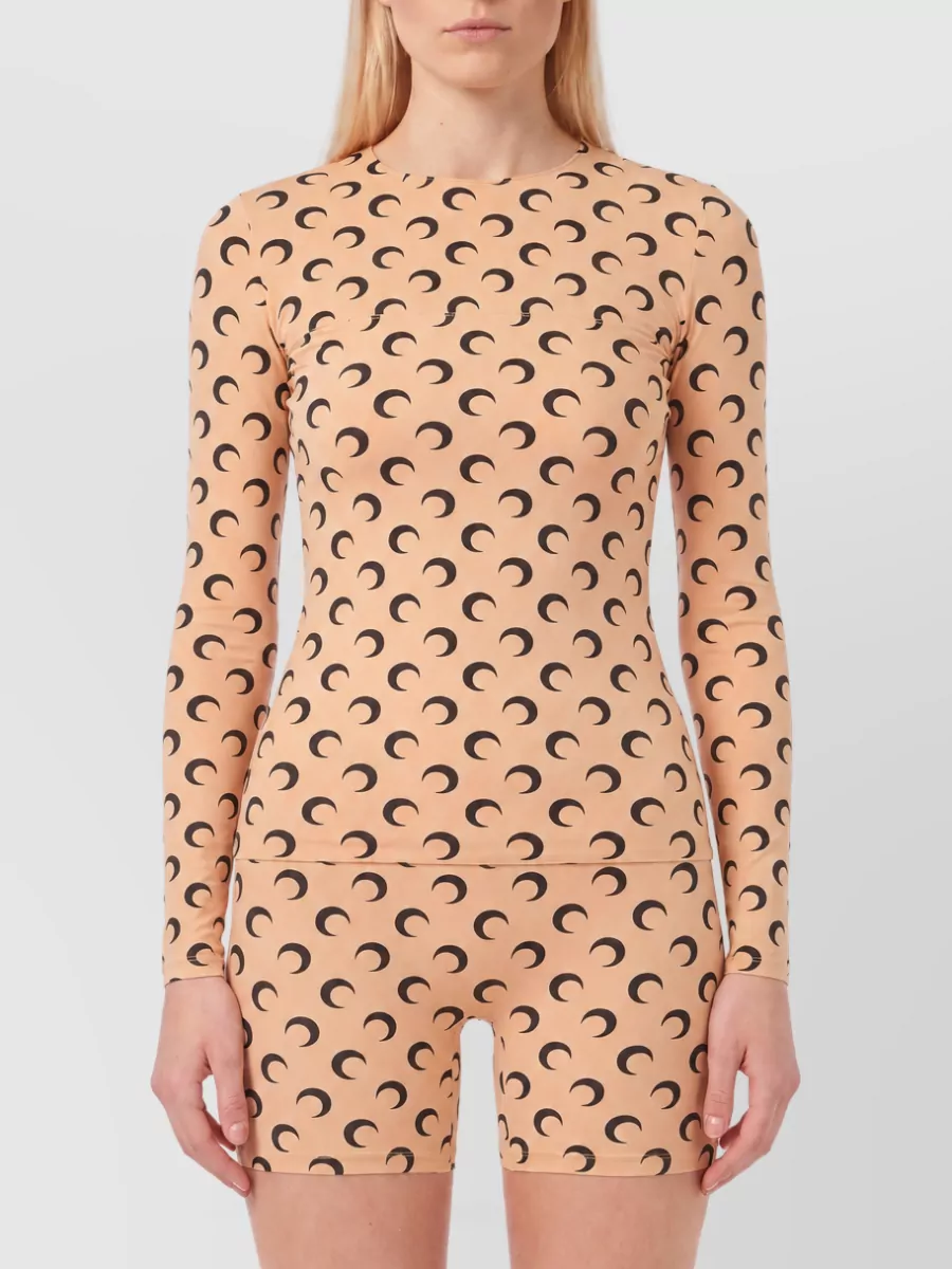 Marine Serre printed long-sleeve top