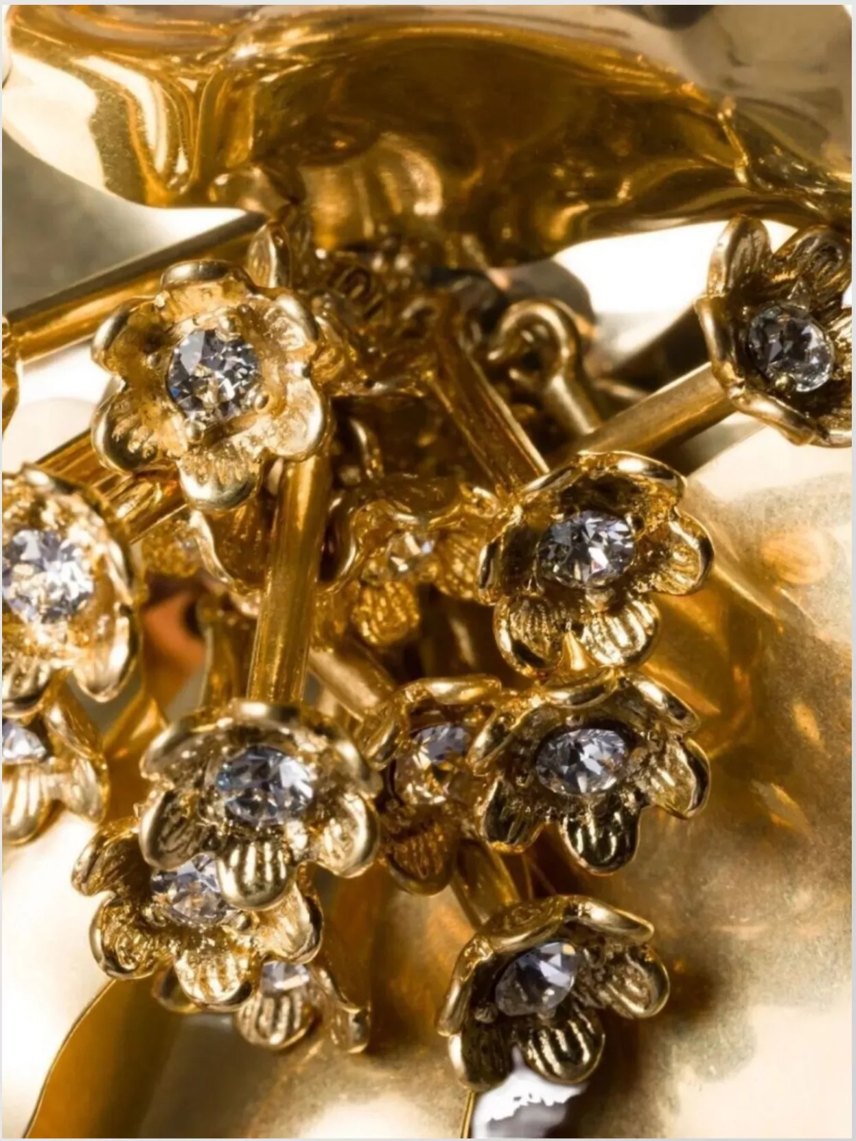 Miu Miu Floral Crystal Brooch Unique Design