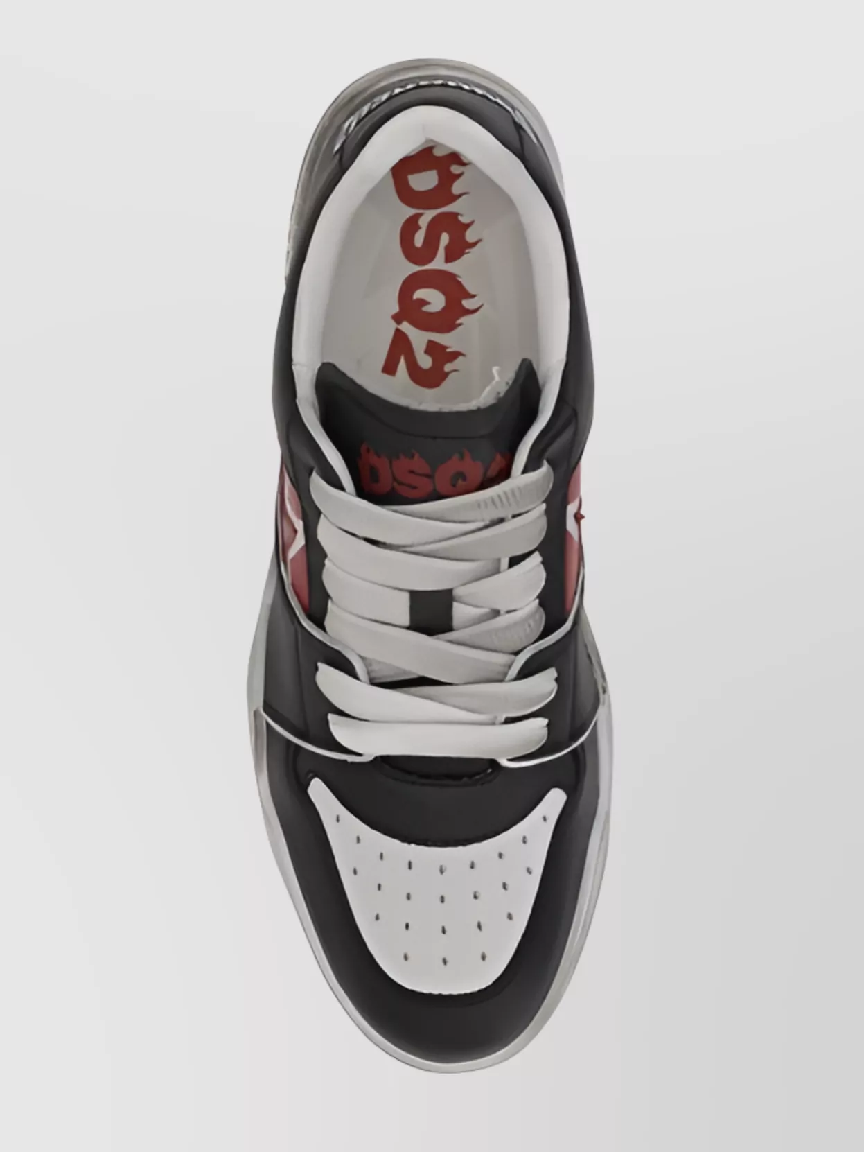 Dsquared2 Black Sneakers With Distressed Effect And Logo On The Heel In Leather Man