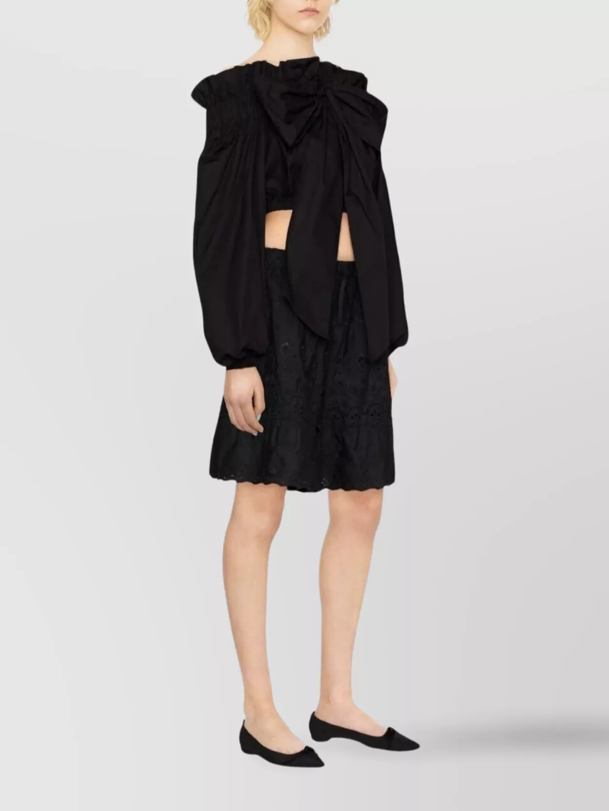 Patou Bow Detail Cropped Bustier Top