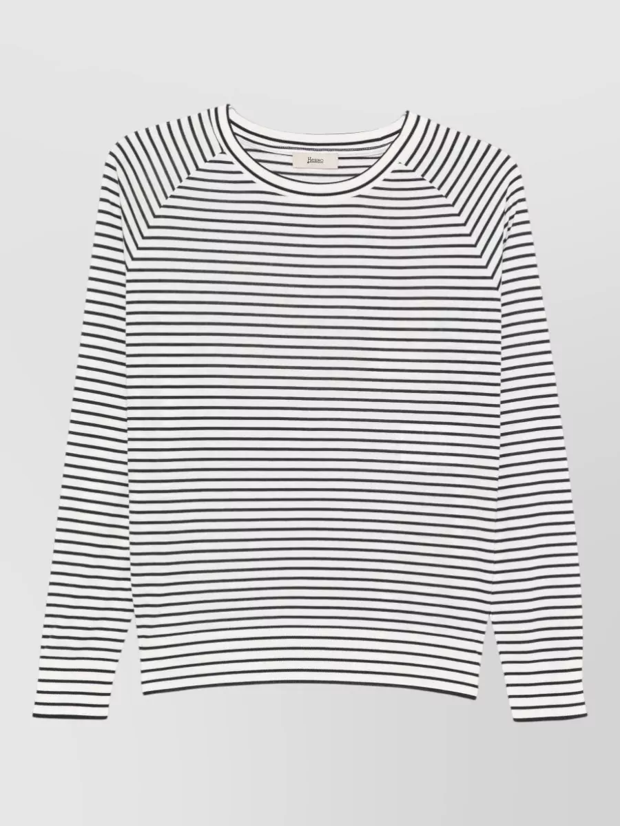 Herno striped crew neck long-sleeve sweatshirt