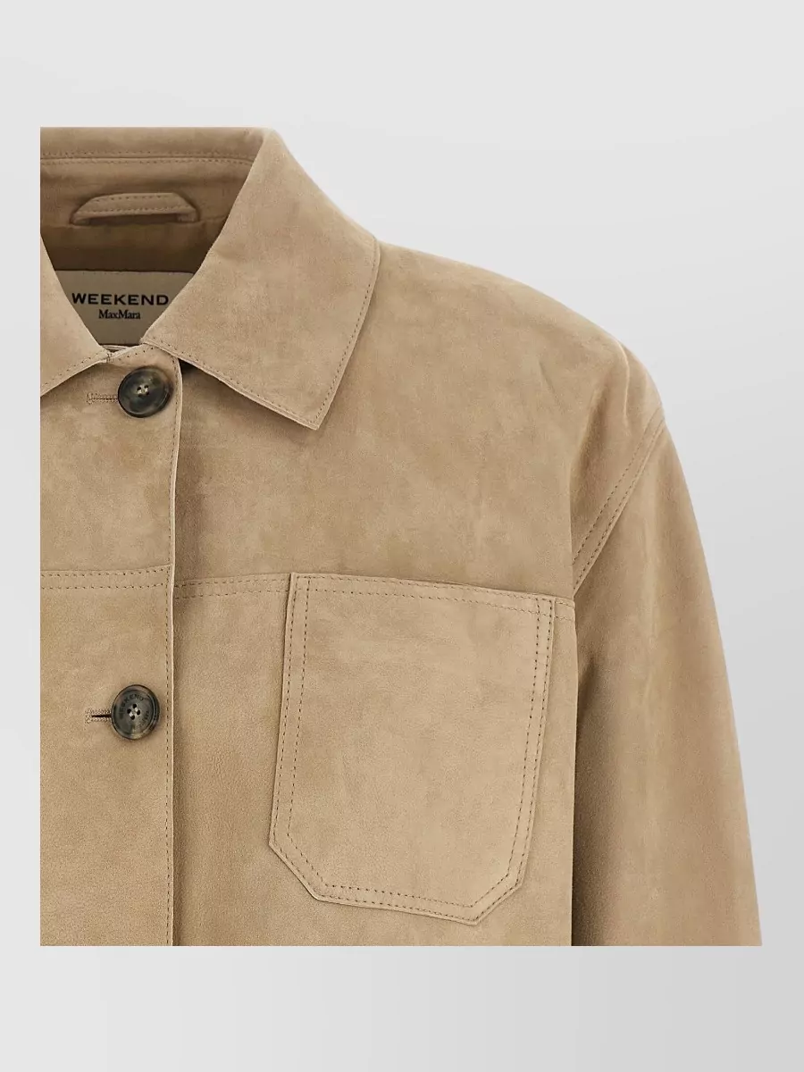 Weekend Max Mara Leather Single Breasted Coat