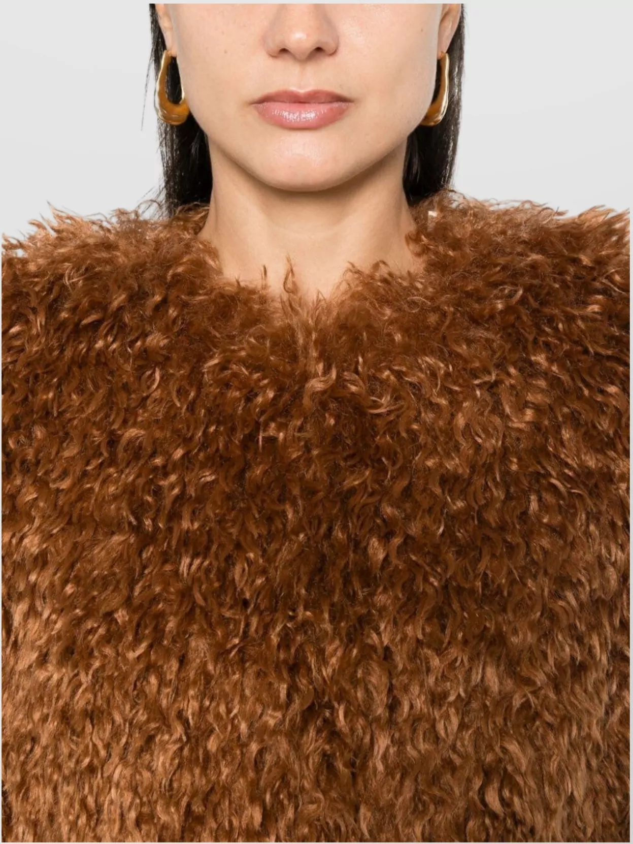 Isabel Marant Faux-Fur Cropped Jacket Crew Neck