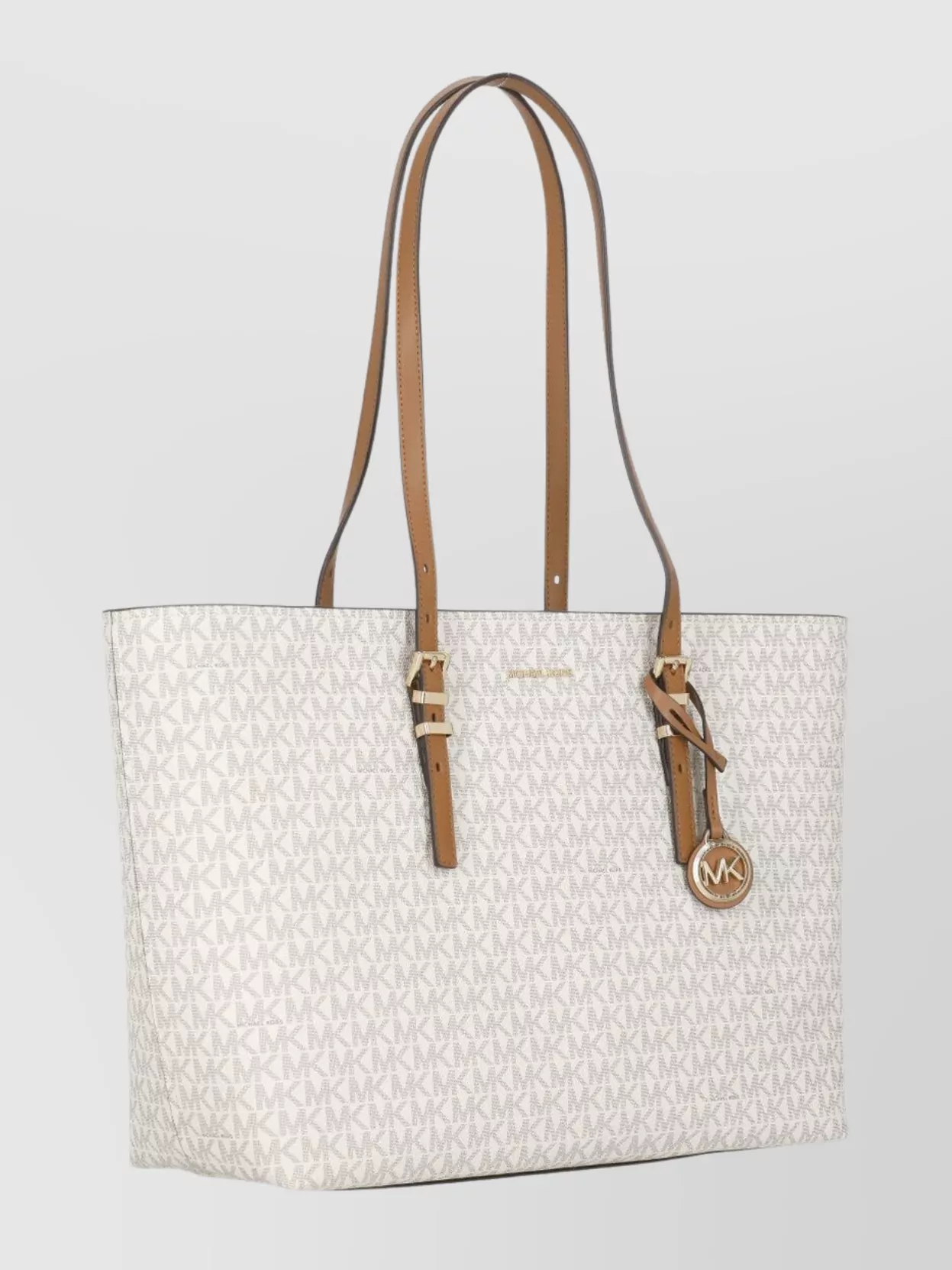 Michael Michael Kors Monogrammed Shoulder Bag Adjustable Handles In White