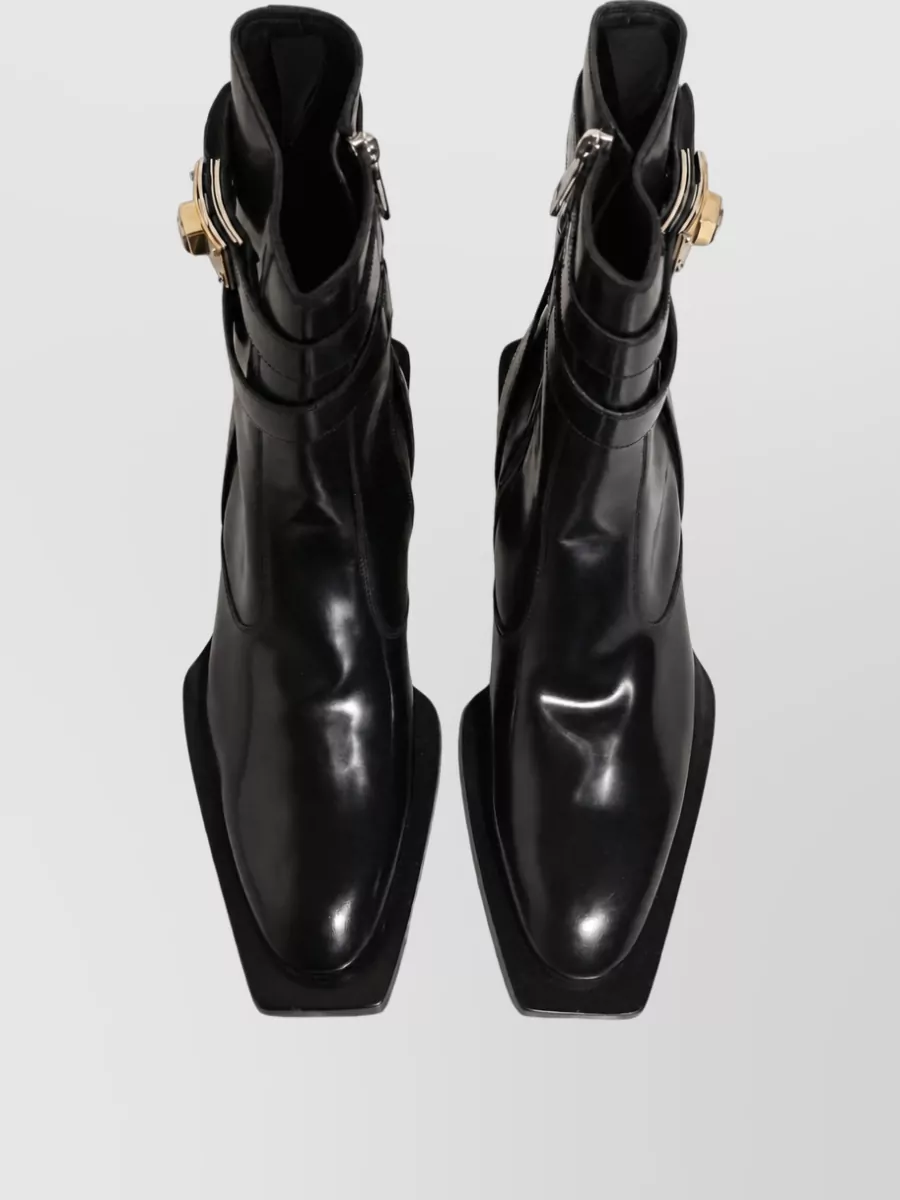 Dolce&Gabbana Leather Mid Calf Boots