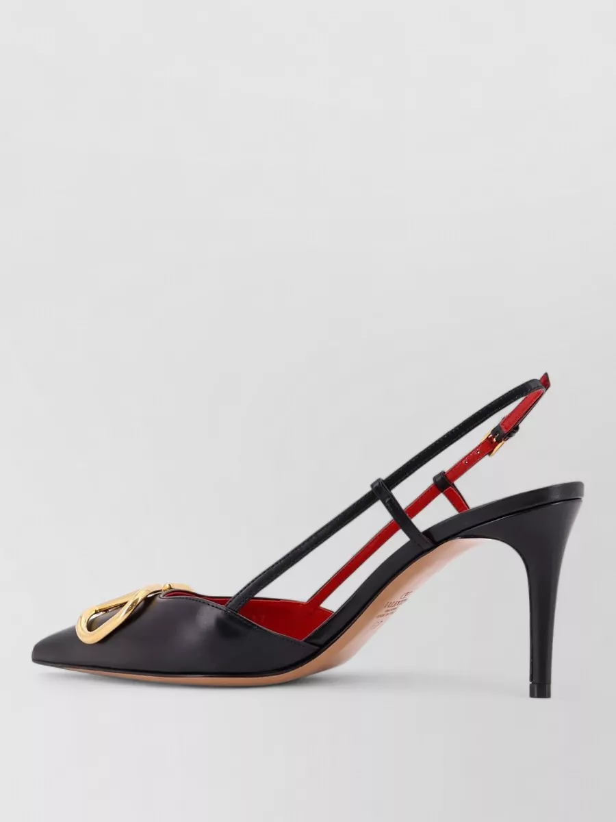 Valentino Garavani Vlogo Signature Leather Buckle Pumps