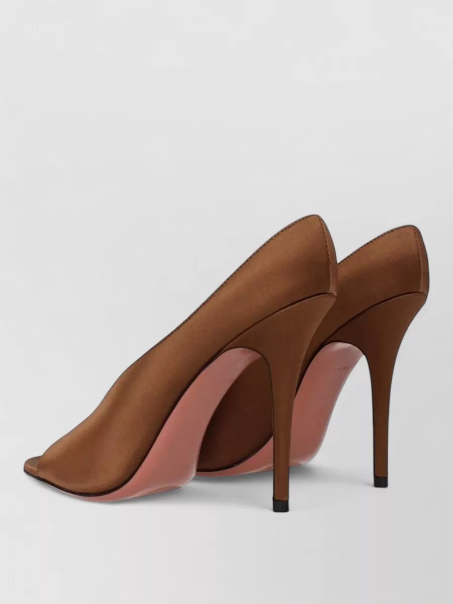 Amina Muaddi Satin High Heel Mules