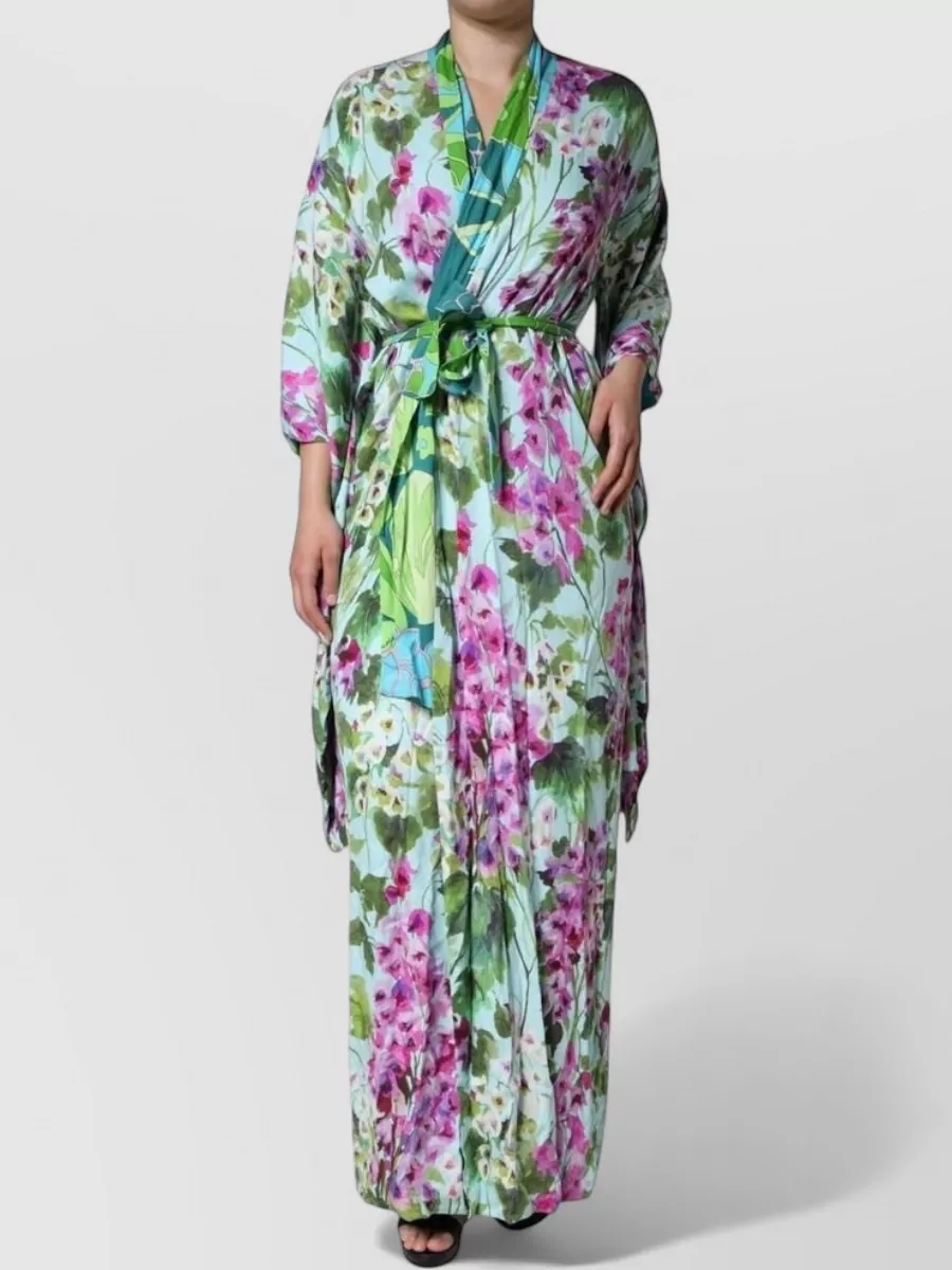 Dolce&Gabbana silk floral-print wrap maxi dress
