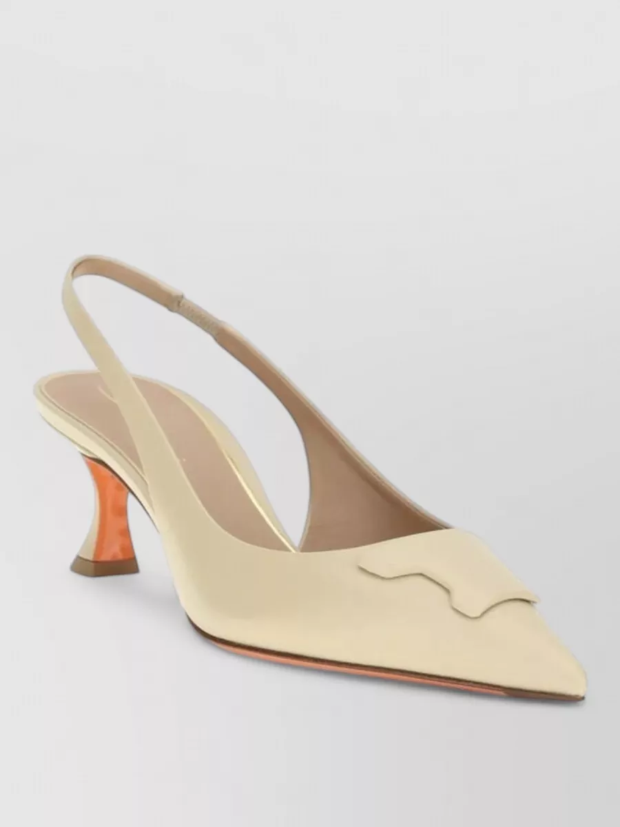 Santoni leather slingback mules