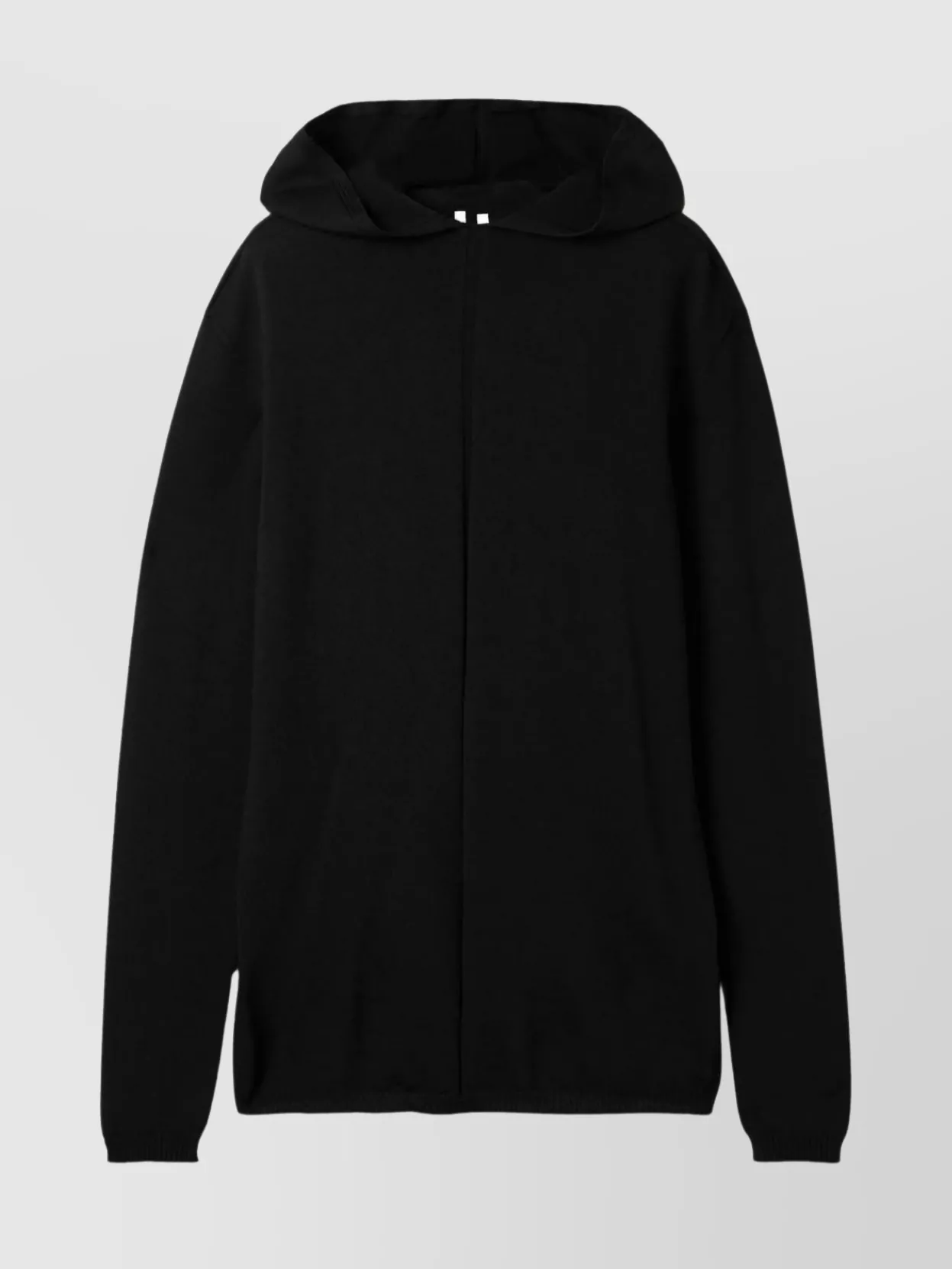 Rick Owens Relaxed Fit Hooded Knit Sweatshirt In Black