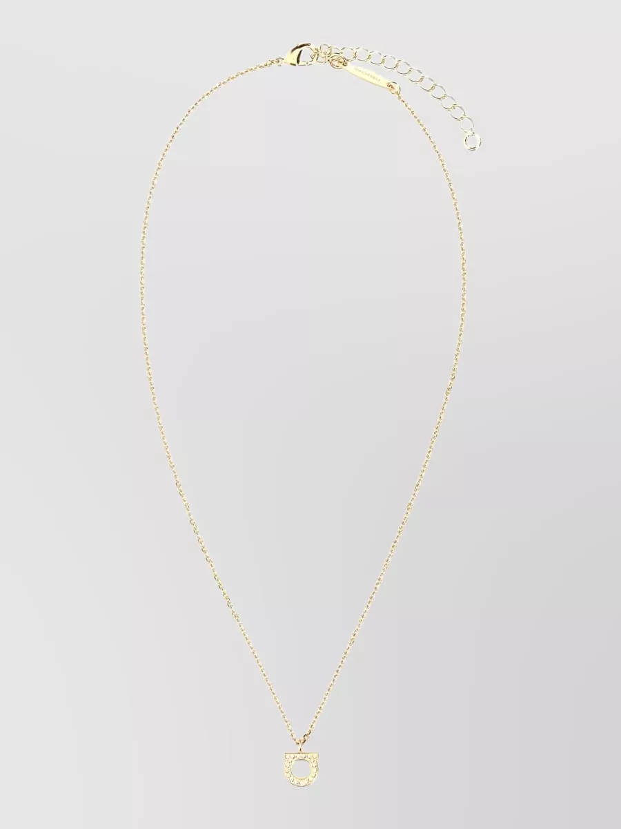 Ferragamo glass and brass necklace