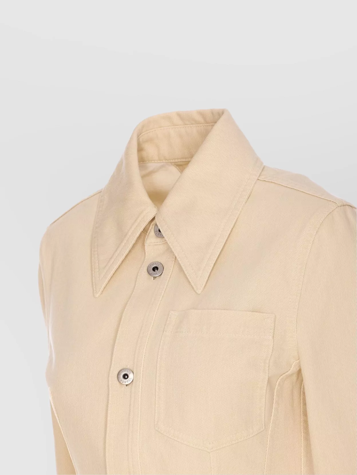Bottega Veneta Long Sleeves Pointed Collar Jacket With Front Pocket