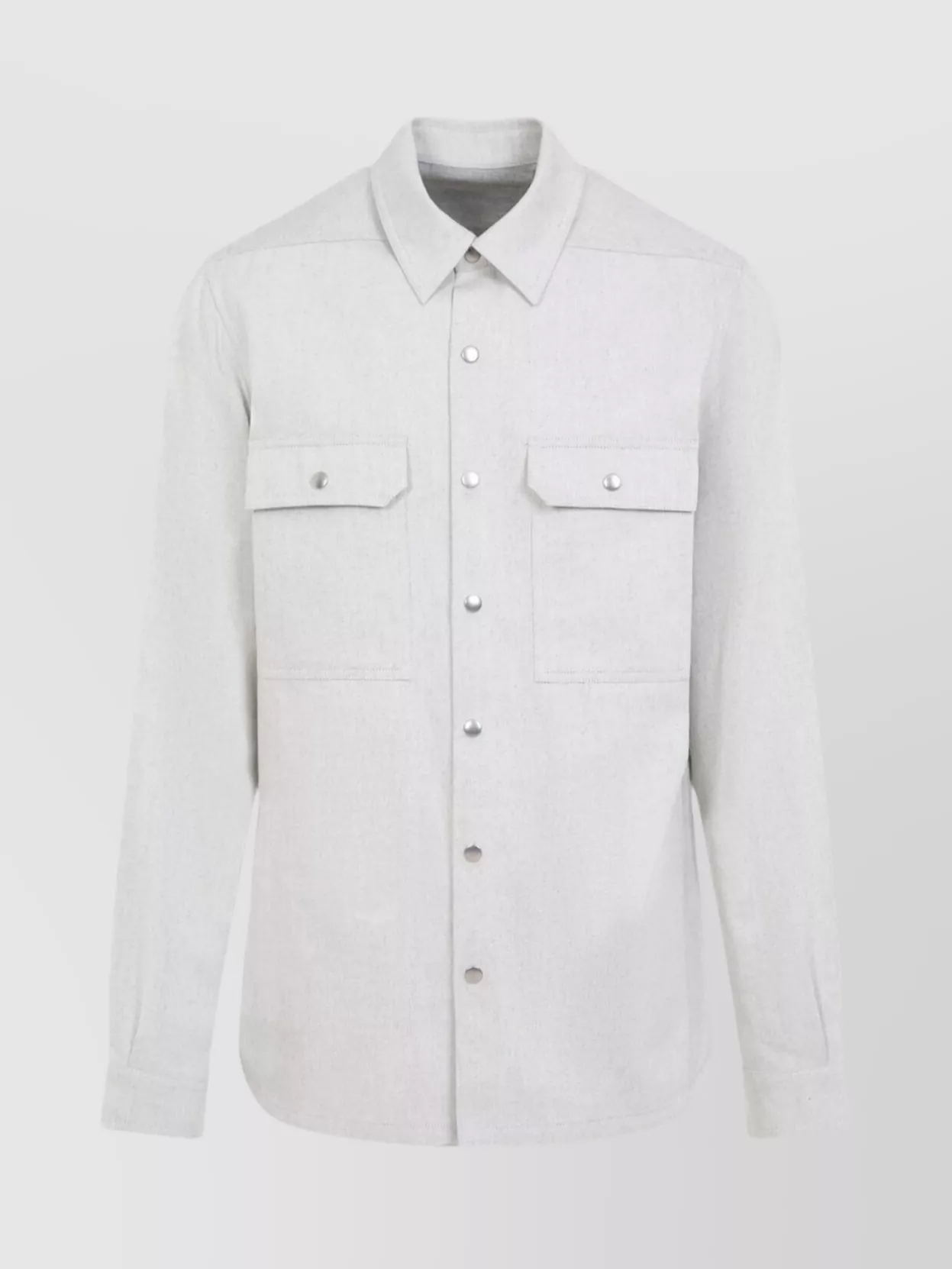 Rick Owens Cotton Outershirt With Point Collar And Flap Pockets