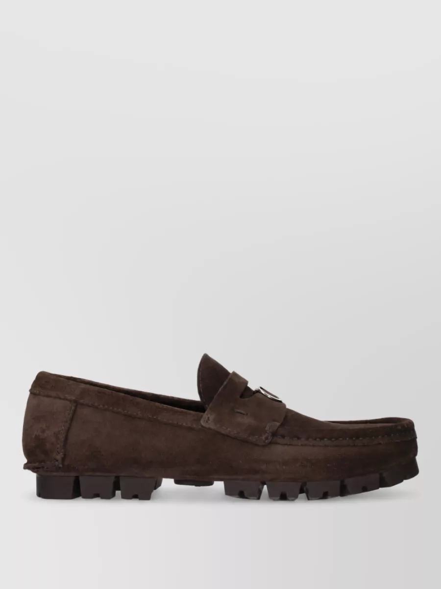 Ferragamo Suede Leather Boat Shoes