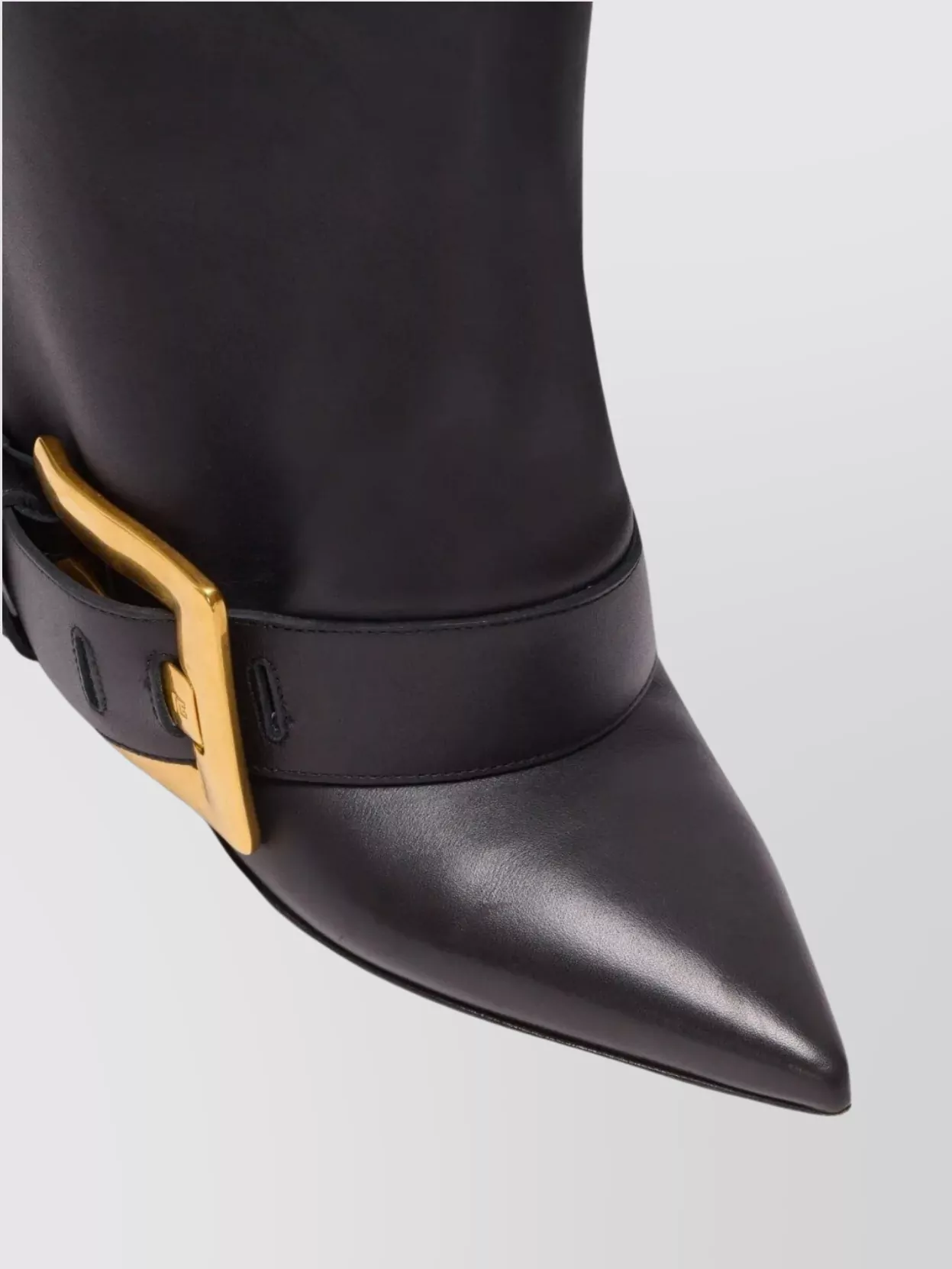 Balmain Knee-High Stiletto Boots Buckle Detail