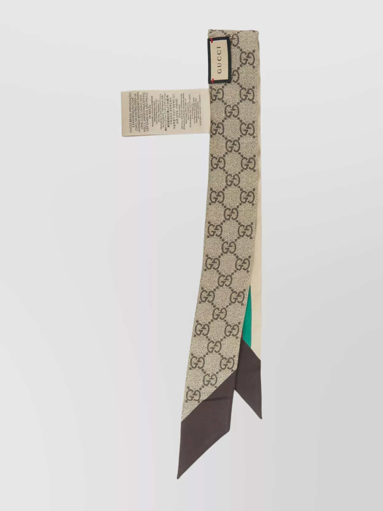 Gucci Silk Twilly Scarf Horsebit Print In Multi