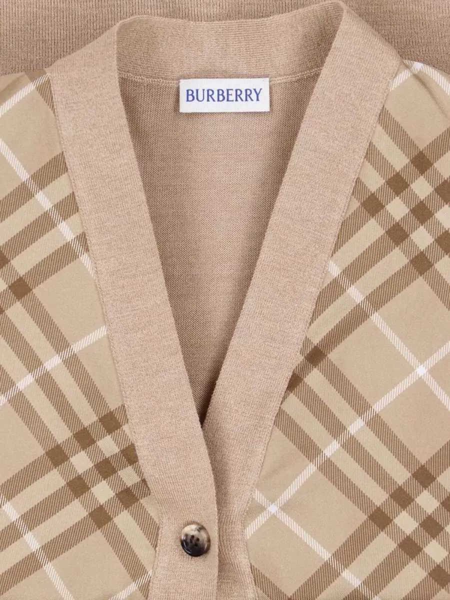 Burberry Silk Blend Crewneck Fitted Jacket