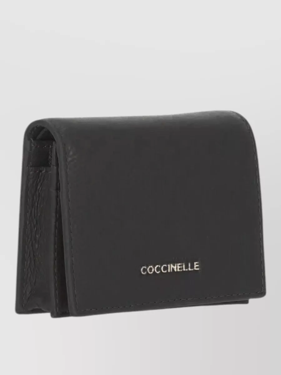 Coccinelle Pebbled Leather Wallet Foldable Design