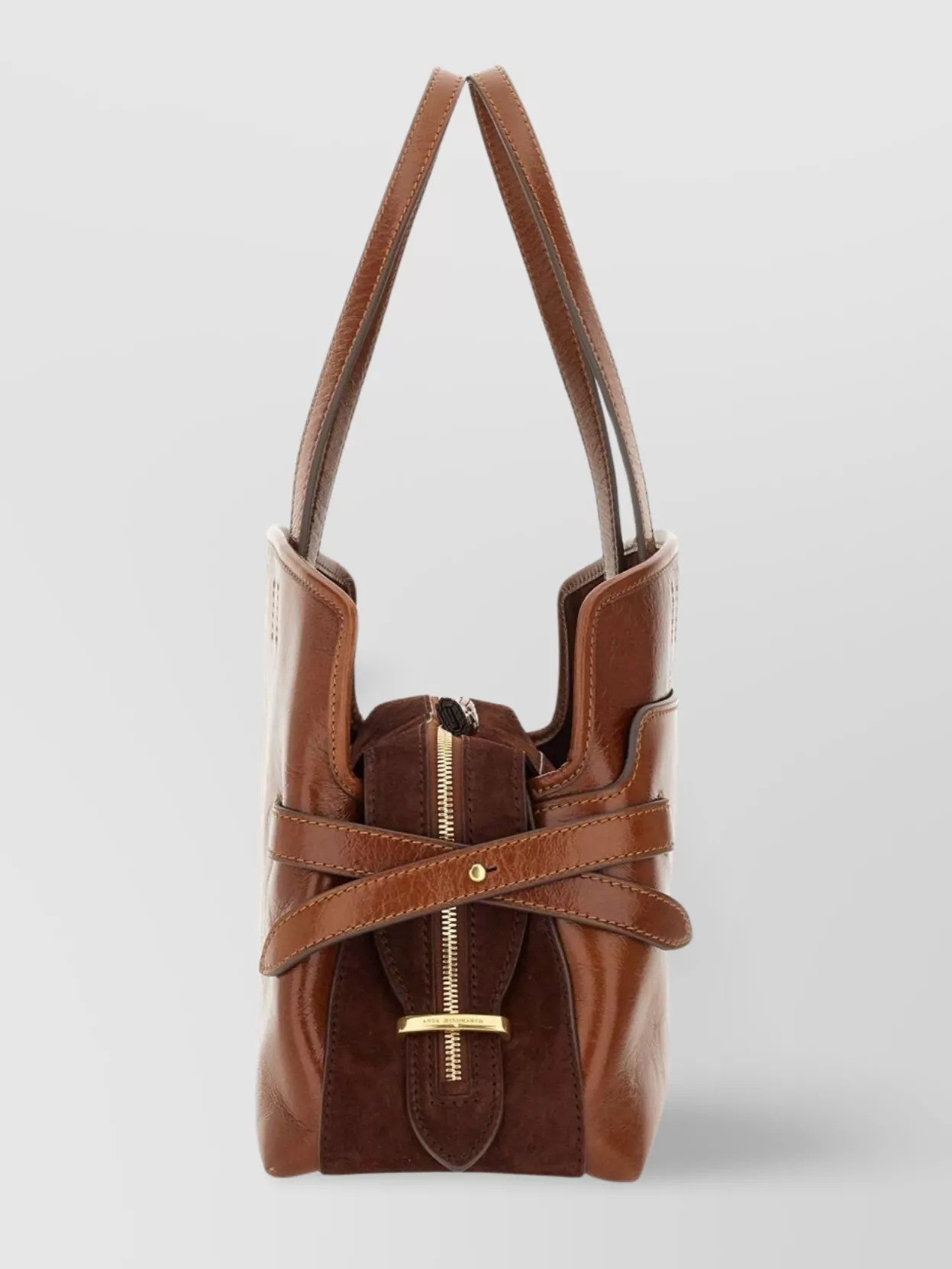 Anya Hindmarch Structured Top Handle Shoulder Bag With Buckle