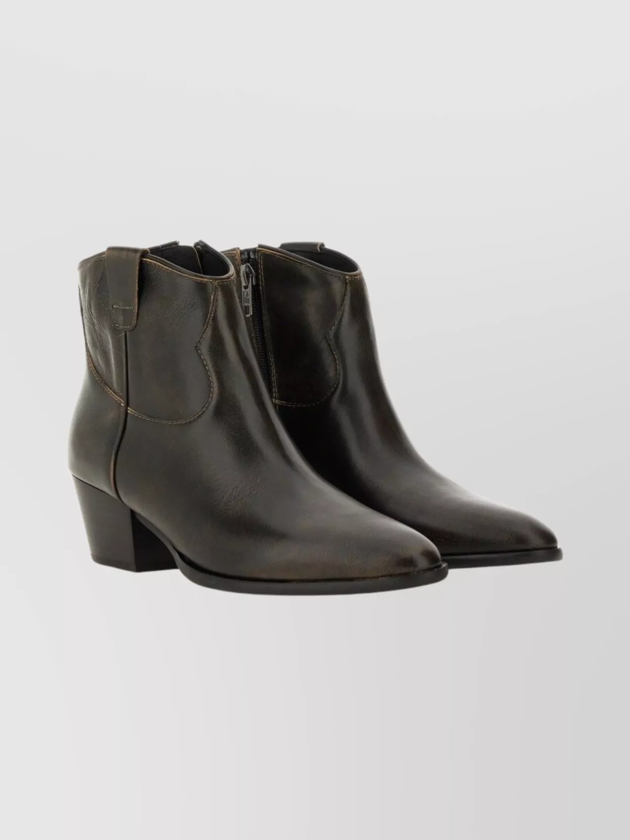 Ash Ankle Boots With Block Heel And Almond Toe