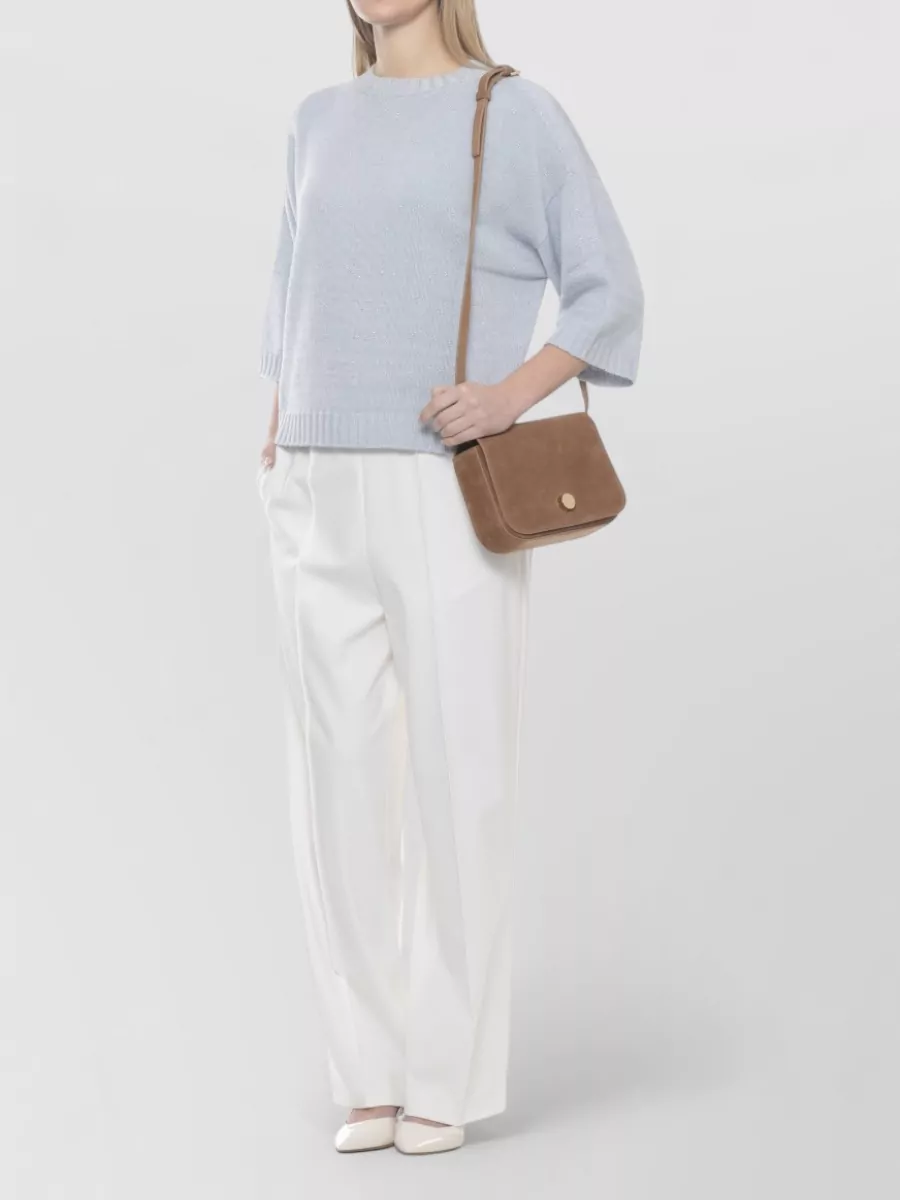 Fabiana Filippi Wool Cashmere Lurex Long-Sleeve Sweater
