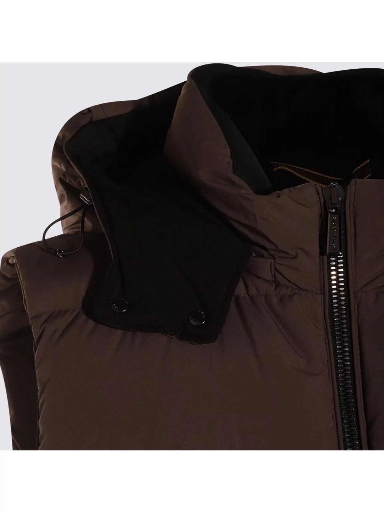 Moorer Hooded Quilted Down Jackets With Side Zip Pockets In Brown