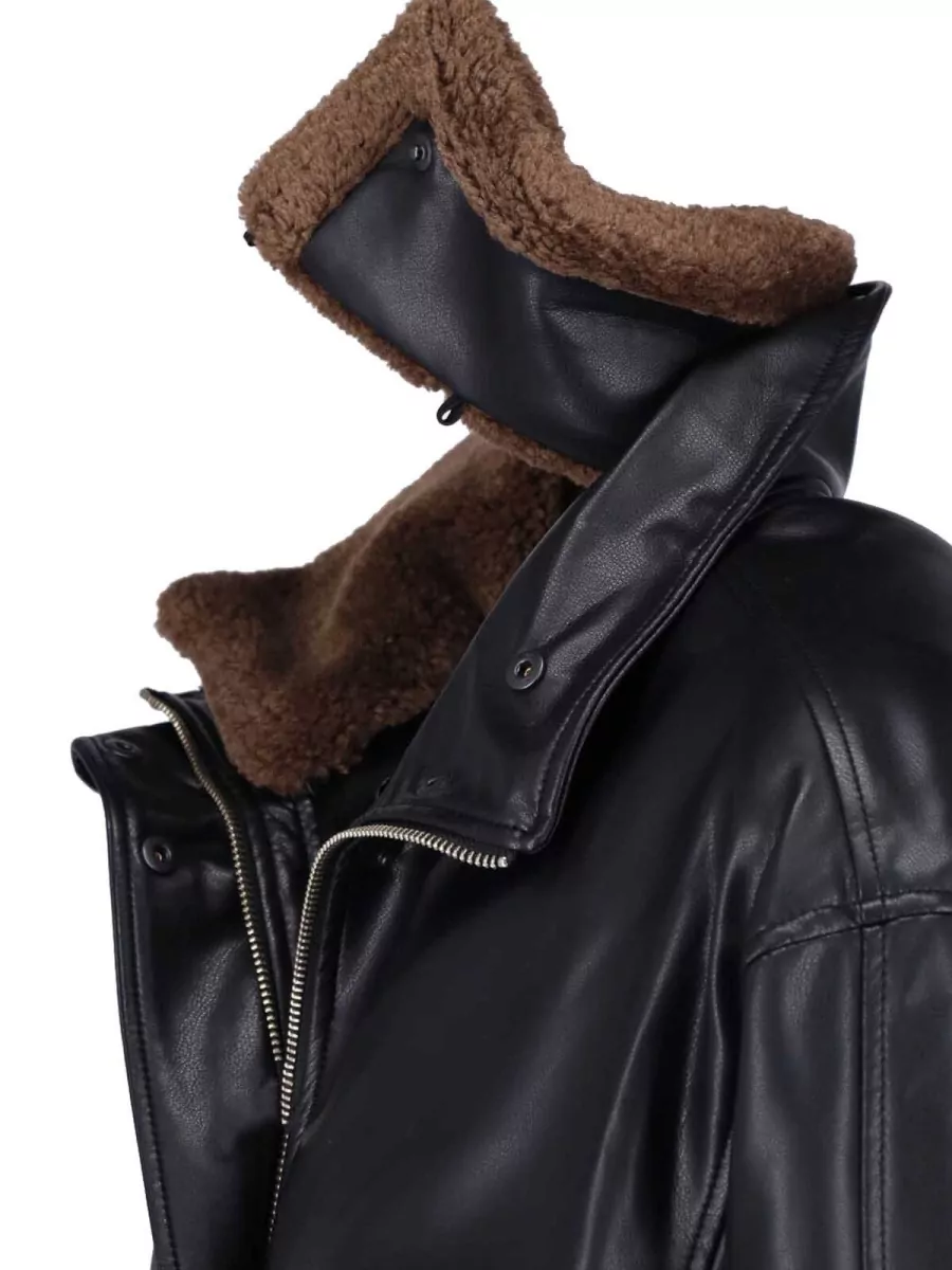 Low Classic Synthetic Leather Coat