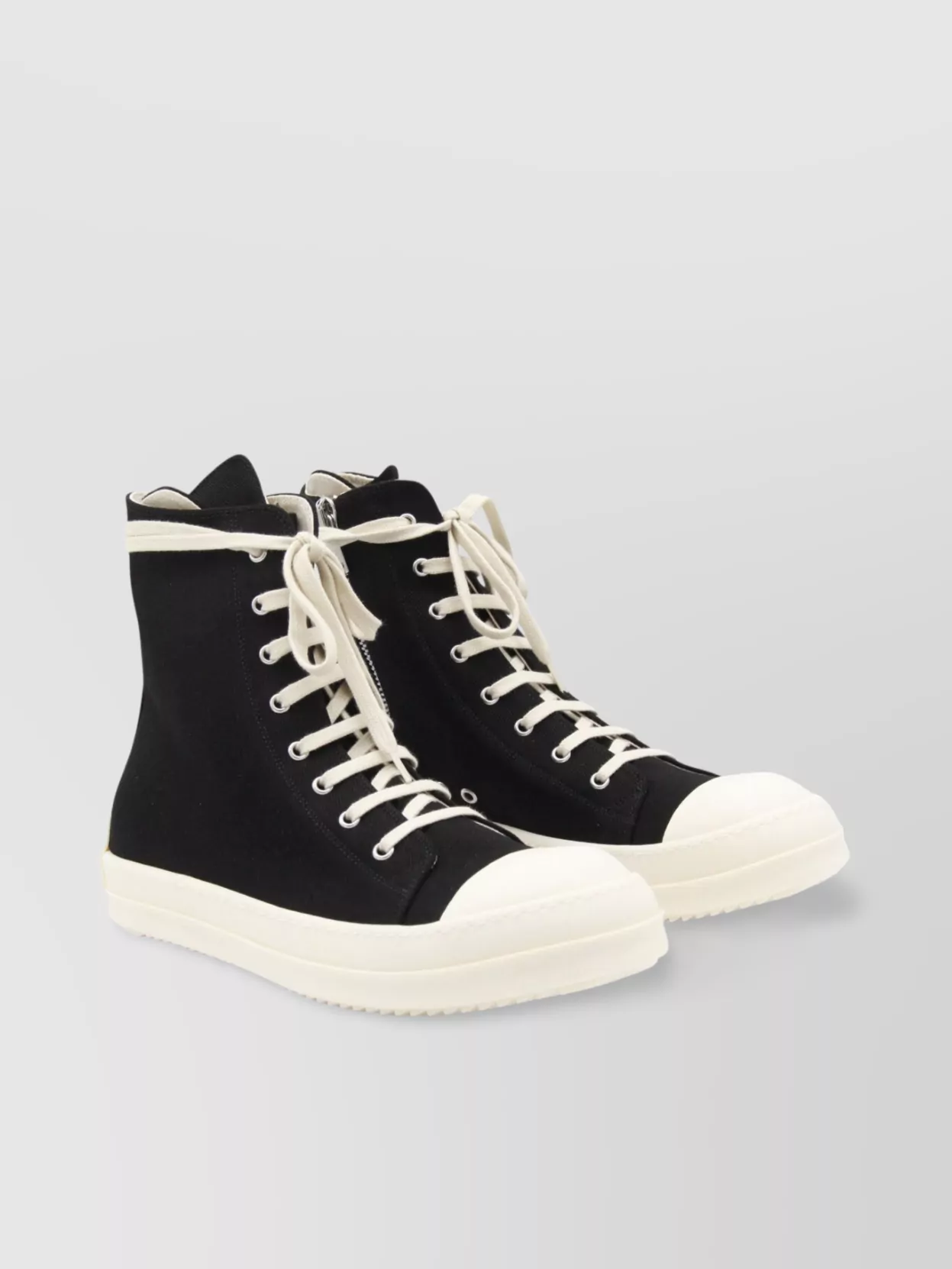 Rick Owens Drkshdw High-top Round Toe Rubber Sole Sneakers