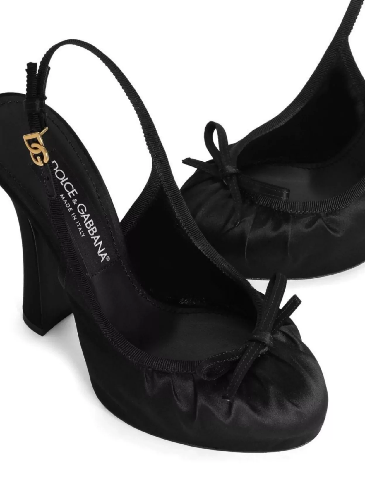 Dolce & Gabbana Satin Slingback Platform Shoes