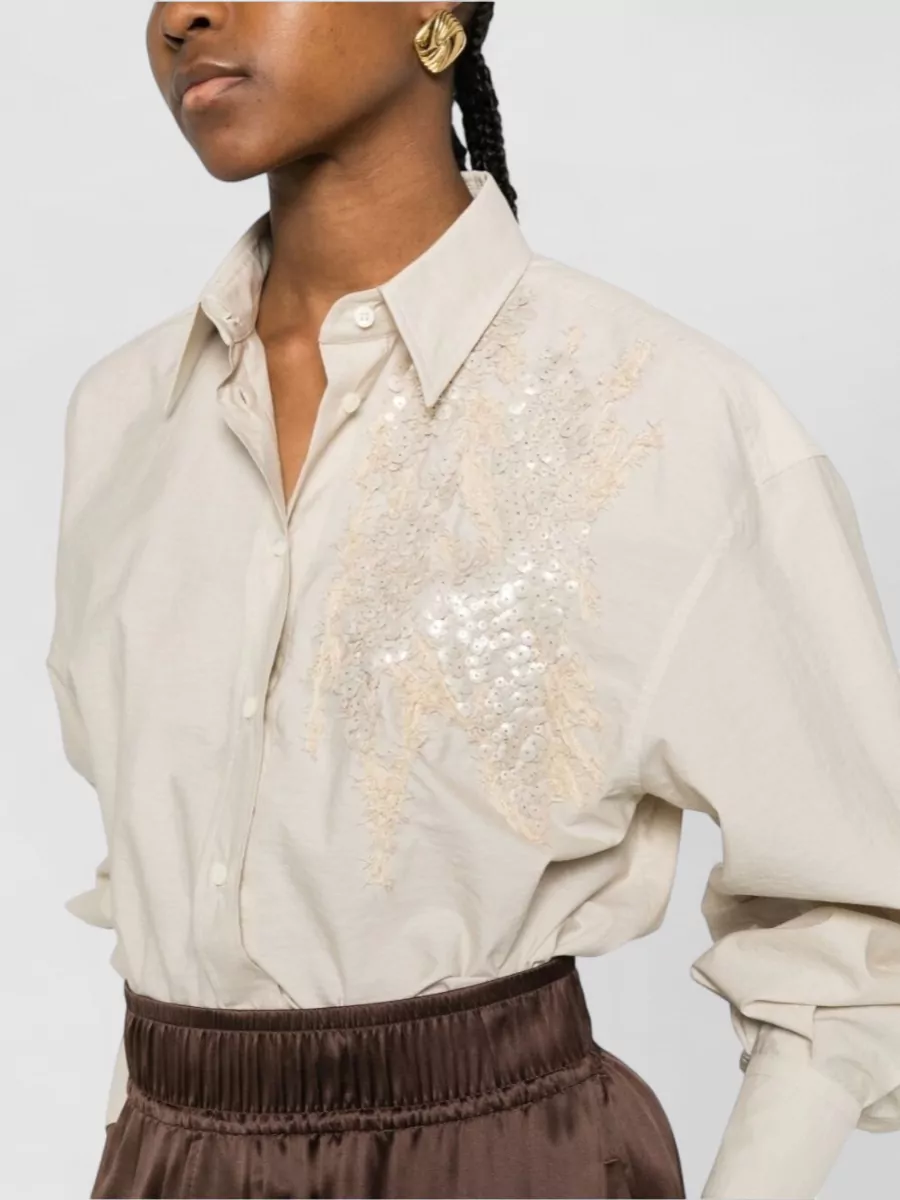 Brunello Cucinelli Embellished Cotton-Blend Shirt