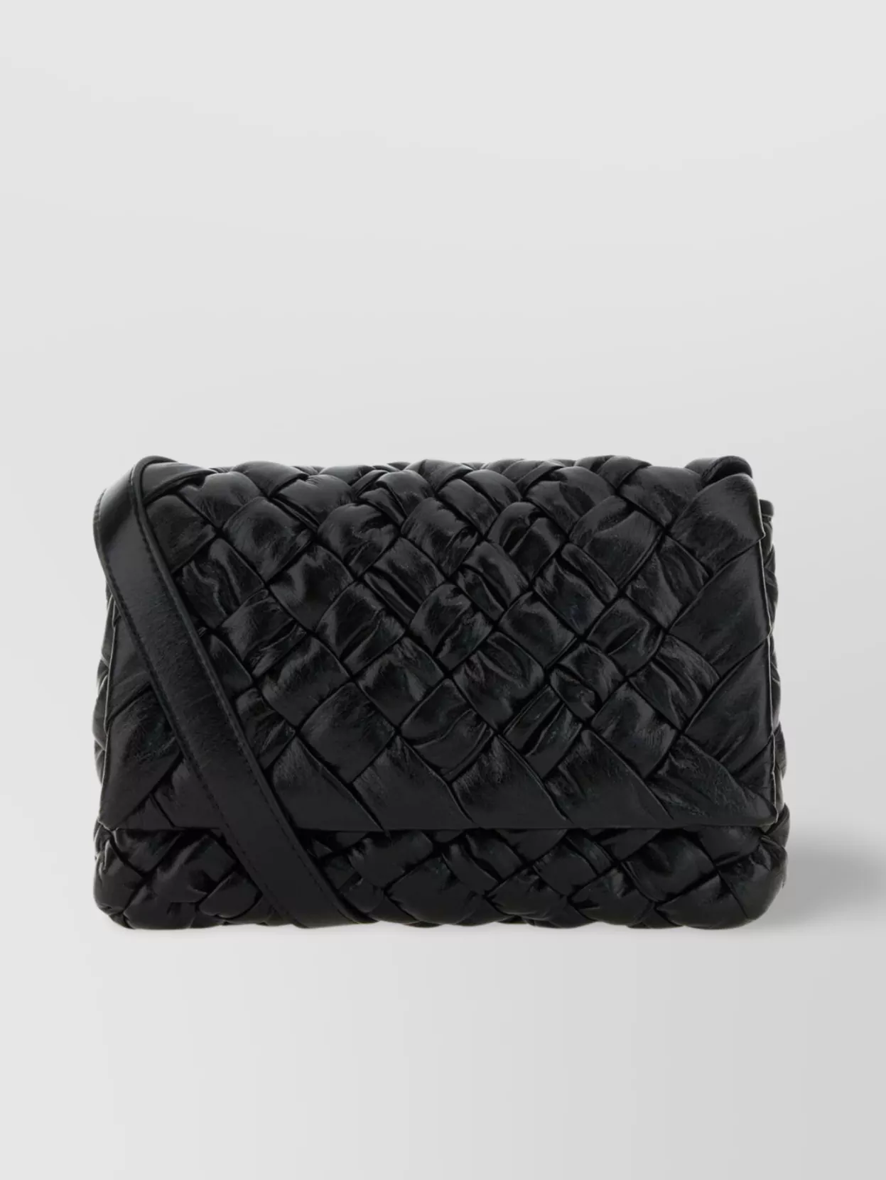 Shop Bottega Veneta Leather Crossbody Bag With Chain Strap And Quilted Design