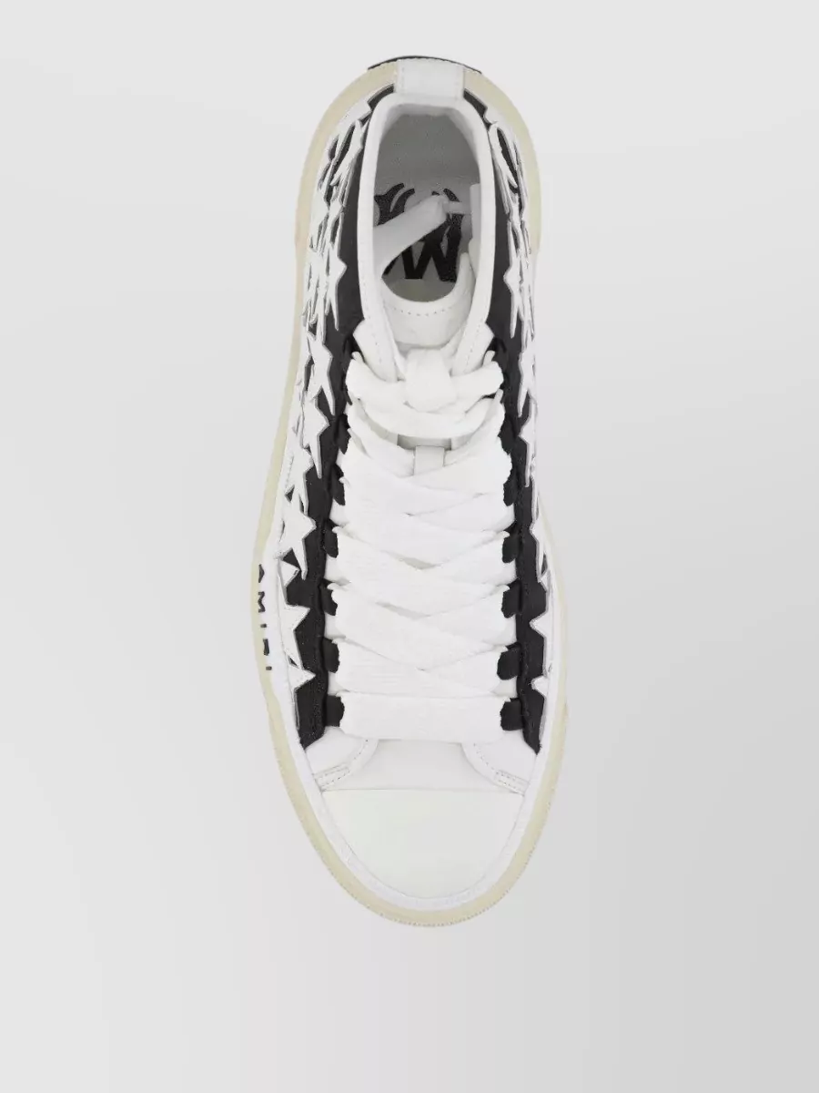 Amiri Leather Cotton High-Top Sneakers
