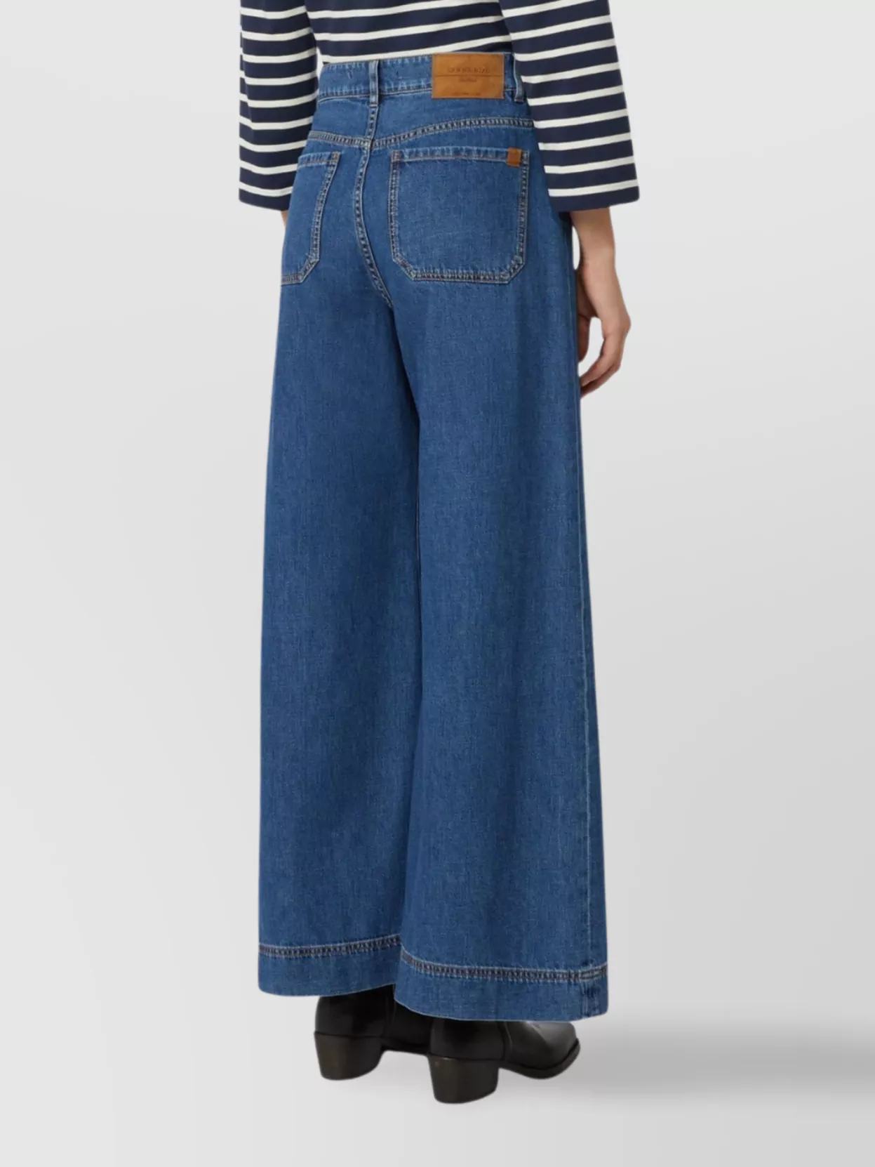 Weekend Max Mara Wide-leg Organic Denim Trousers With Nano Bubble Technology In Blue