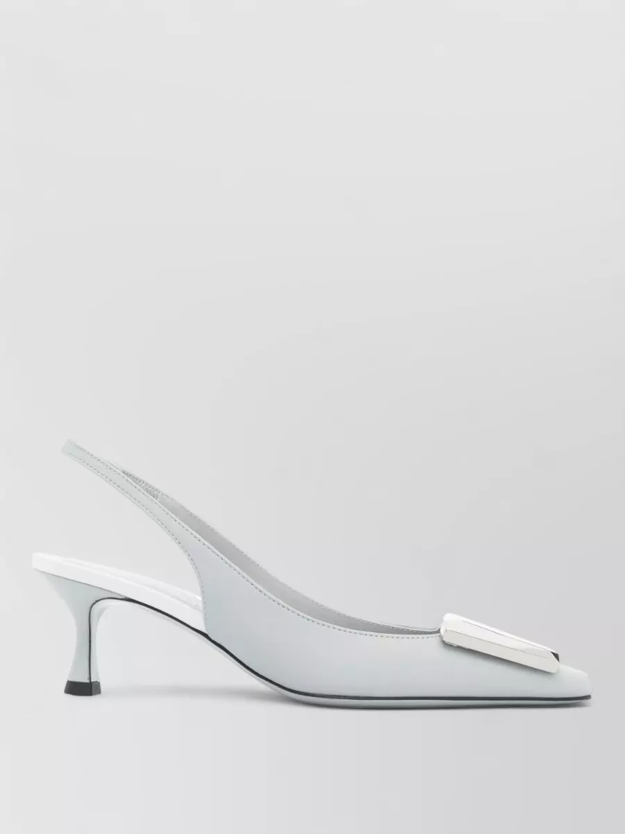 Roberto Festa Leather Slingback Kitten Heel Sandals