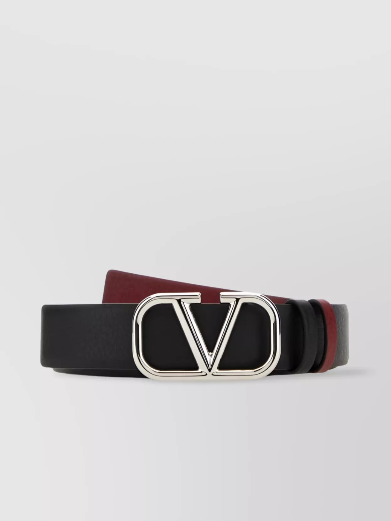 Shop Valentino Silky Smooth Leather Belt In Black